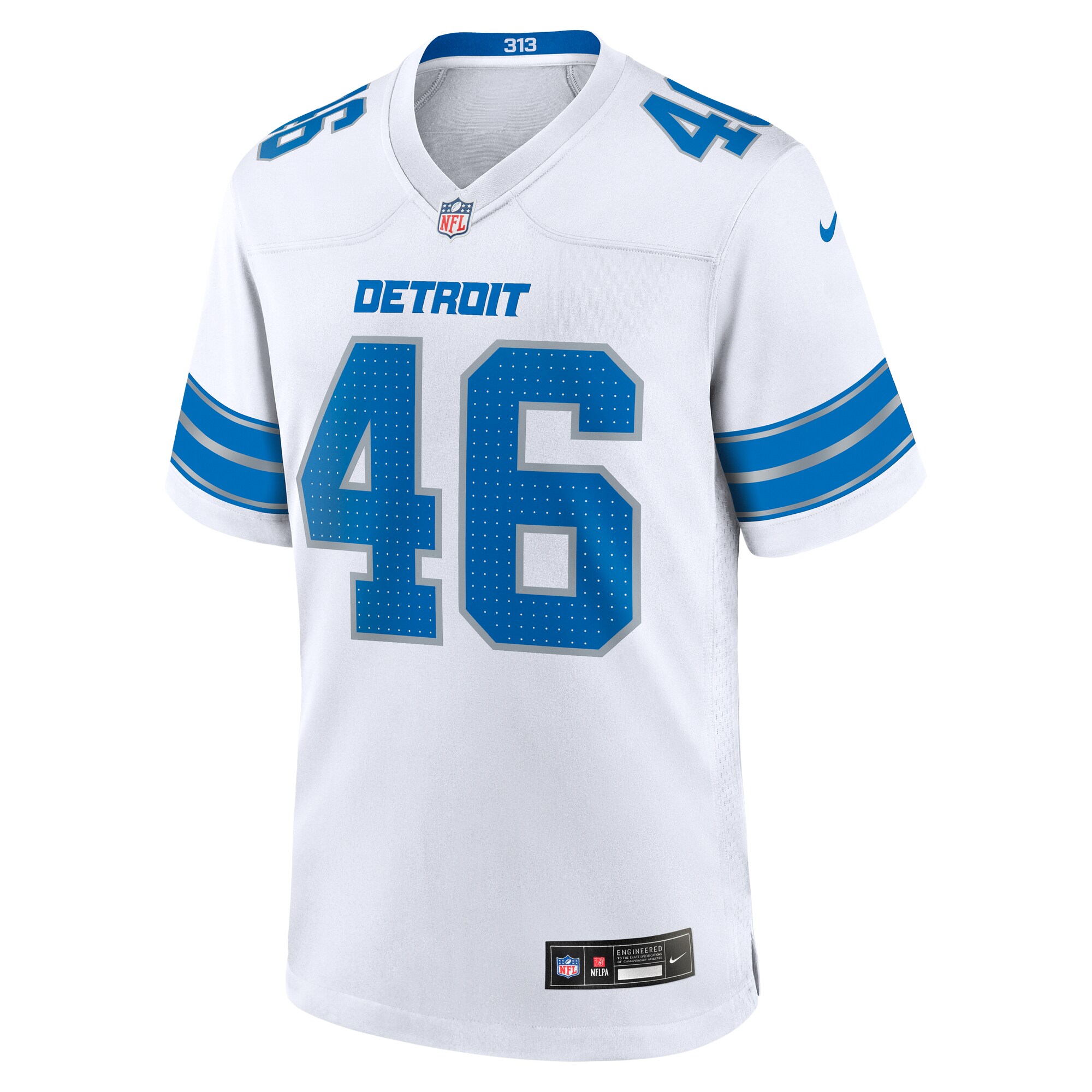 Alternative view of Men's Detroit Lions Jack Campbell White White Game Jersey JS6713 nicesnker
