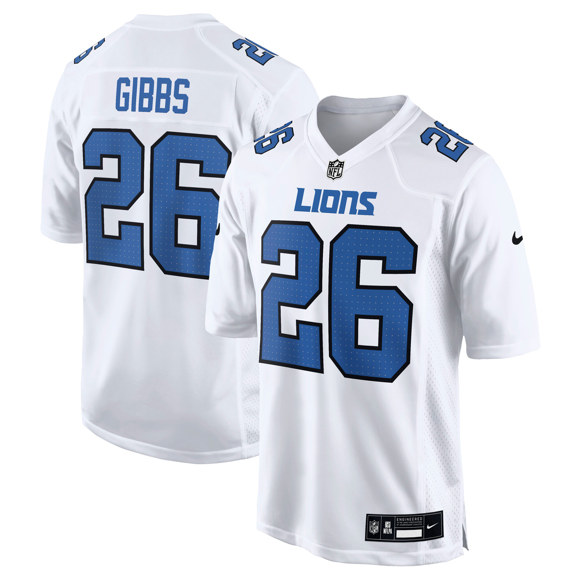 Men's Detroit Lions Jahmyr Gibbs White Tundra Fashion Game Jersey JS3903 nicesnker