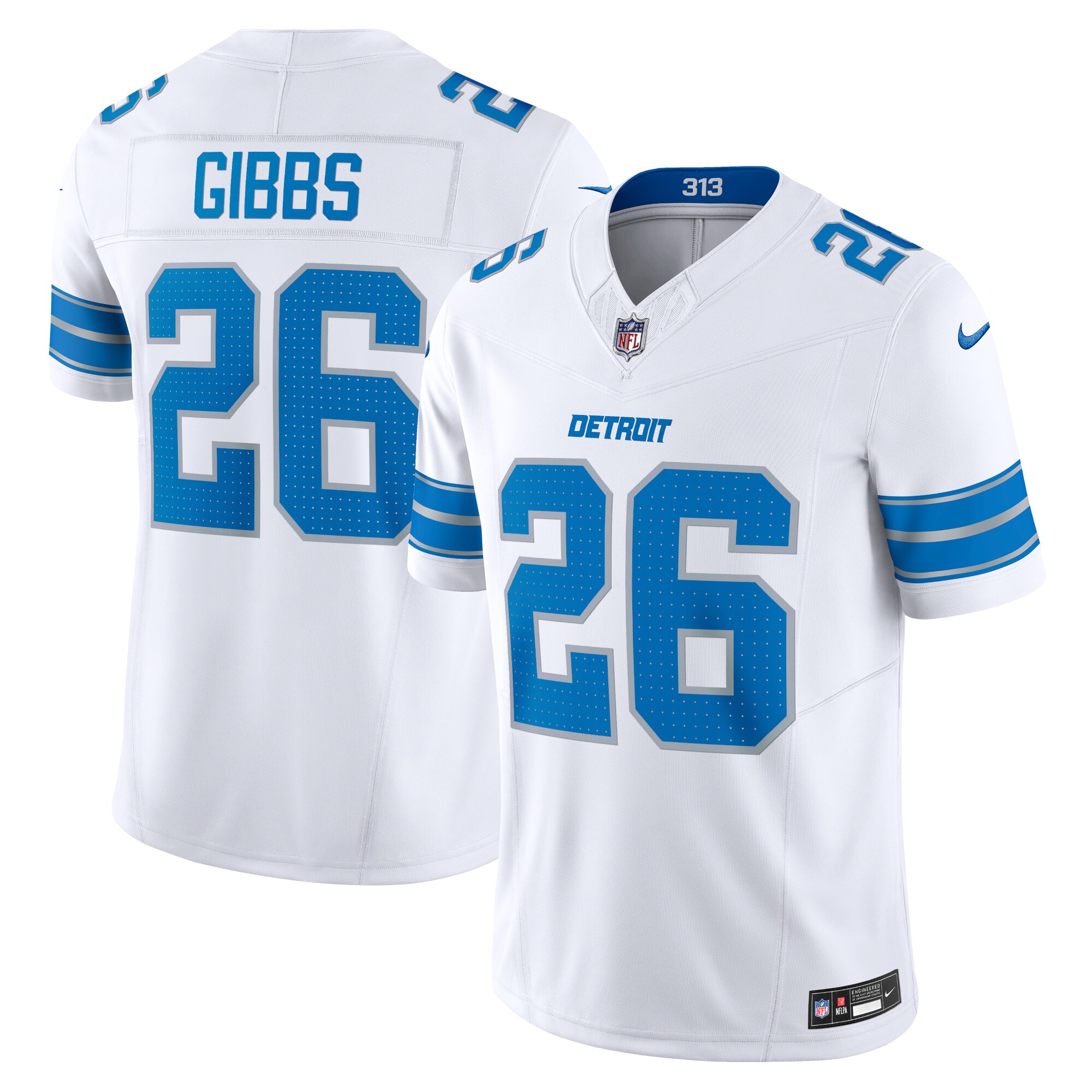 Men's Detroit Lions Jahmyr Gibbs White Vapor F.U.S.E. Limited Jersey JS9717 nicesnker