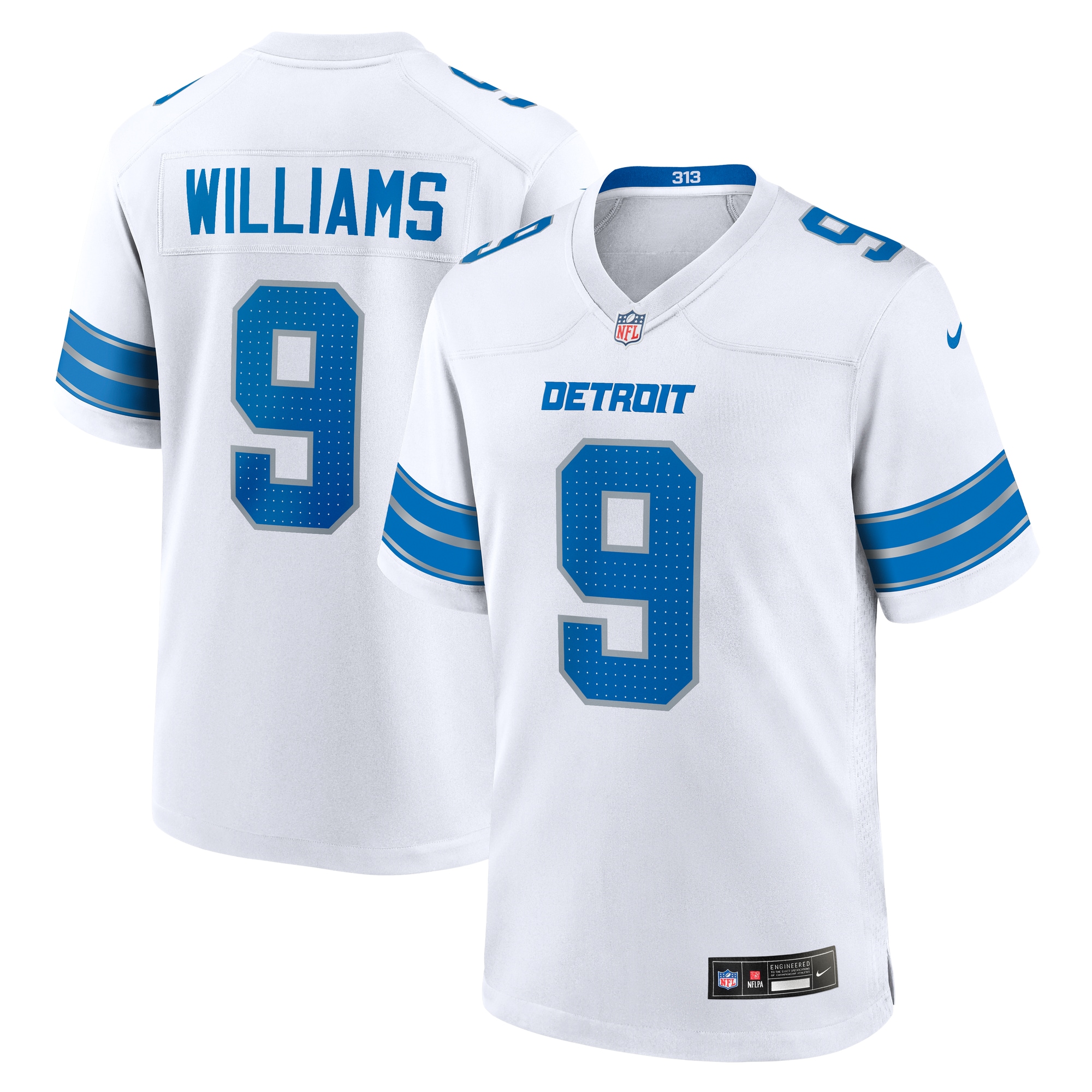 Men's Detroit Lions Jameson Williams White White Game Jersey JS3908 nicesnker