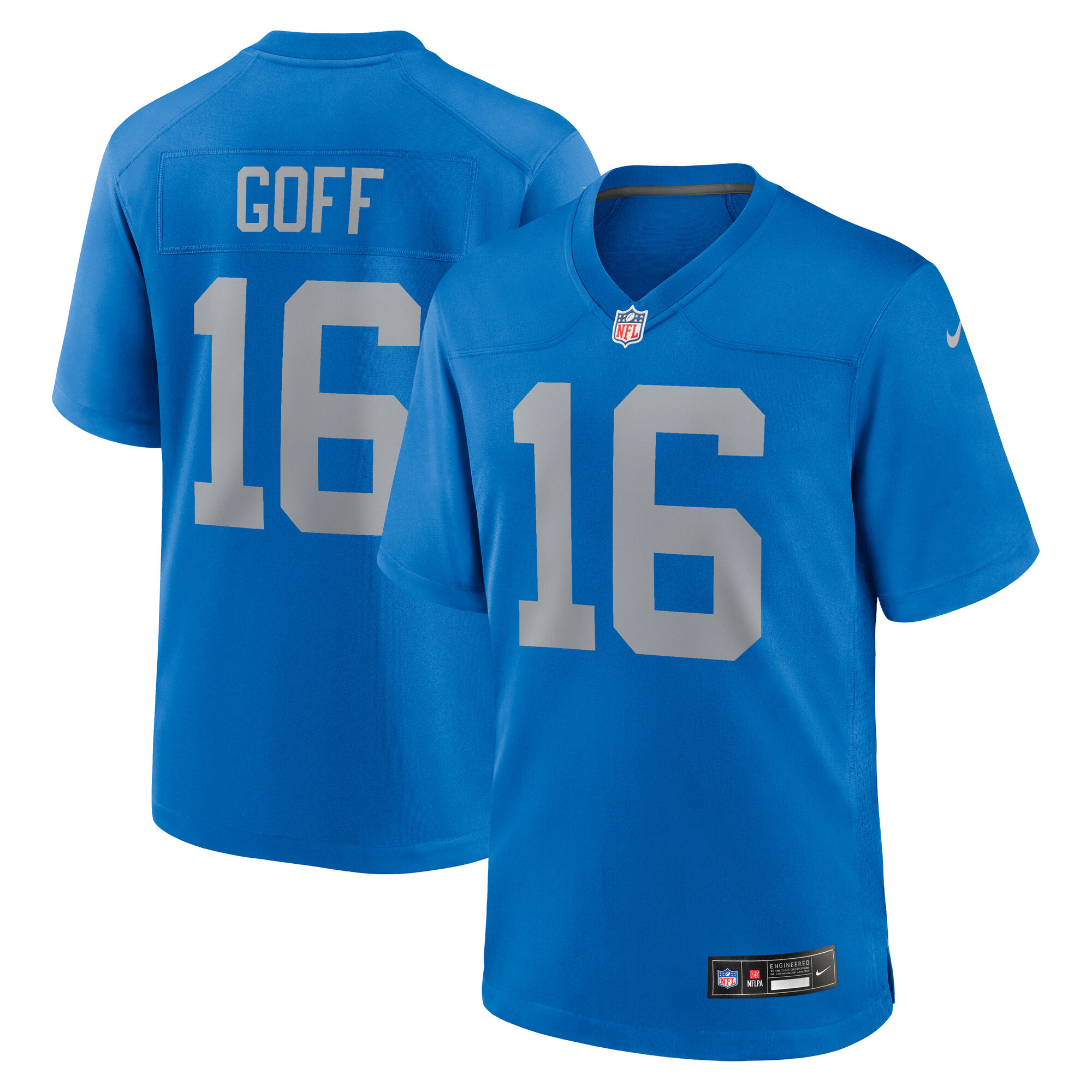 Men's Detroit Lions Jared Goff Blue Alternate Game Jersey JS8887 nicesnker