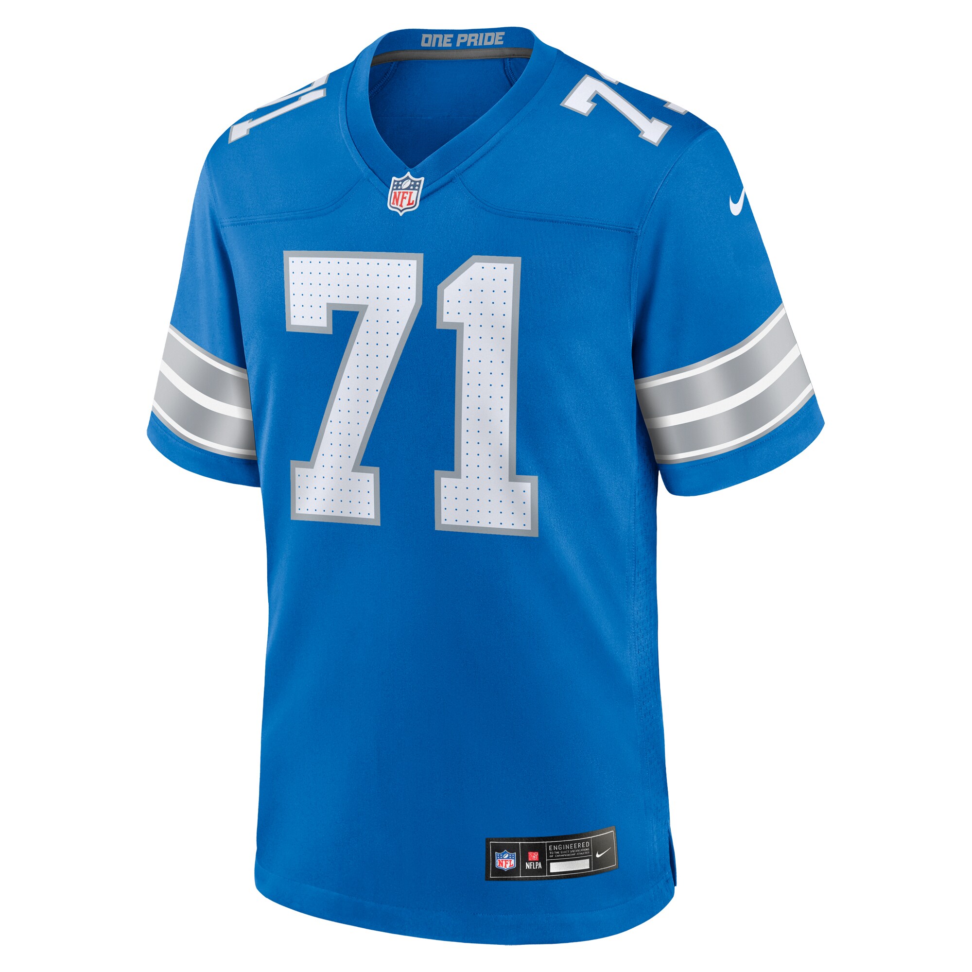 Alternative view of Men's Detroit Lions Kevin Zeitler Blue Game Jersey JS4126 nicesnker