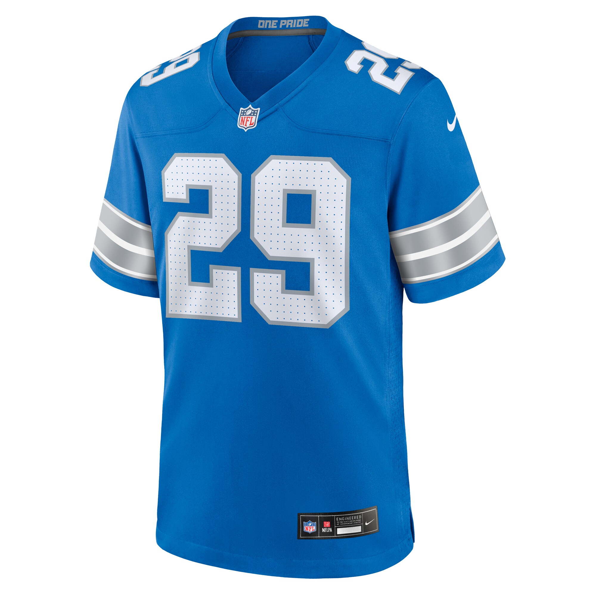 Alternative view of Men's Detroit Lions Kindle Vildor Blue Team Game Jersey JS7692 nicesnker
