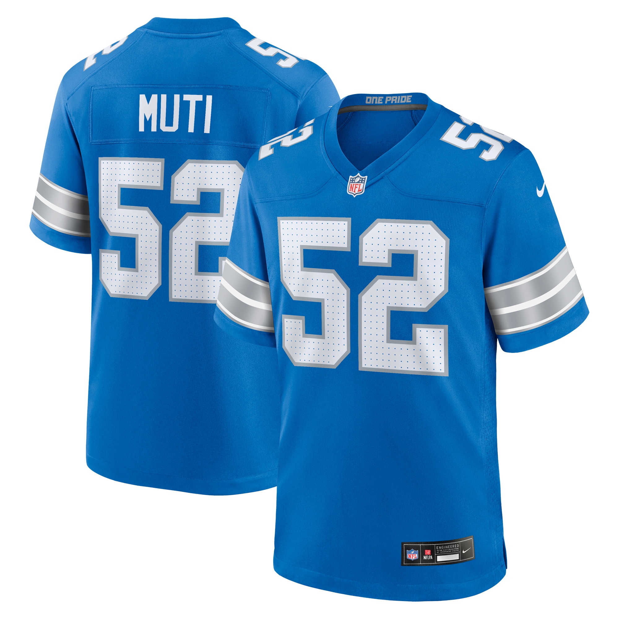 Men's Detroit Lions Netane Muti Blue Game Jersey JS1612 nicesnker