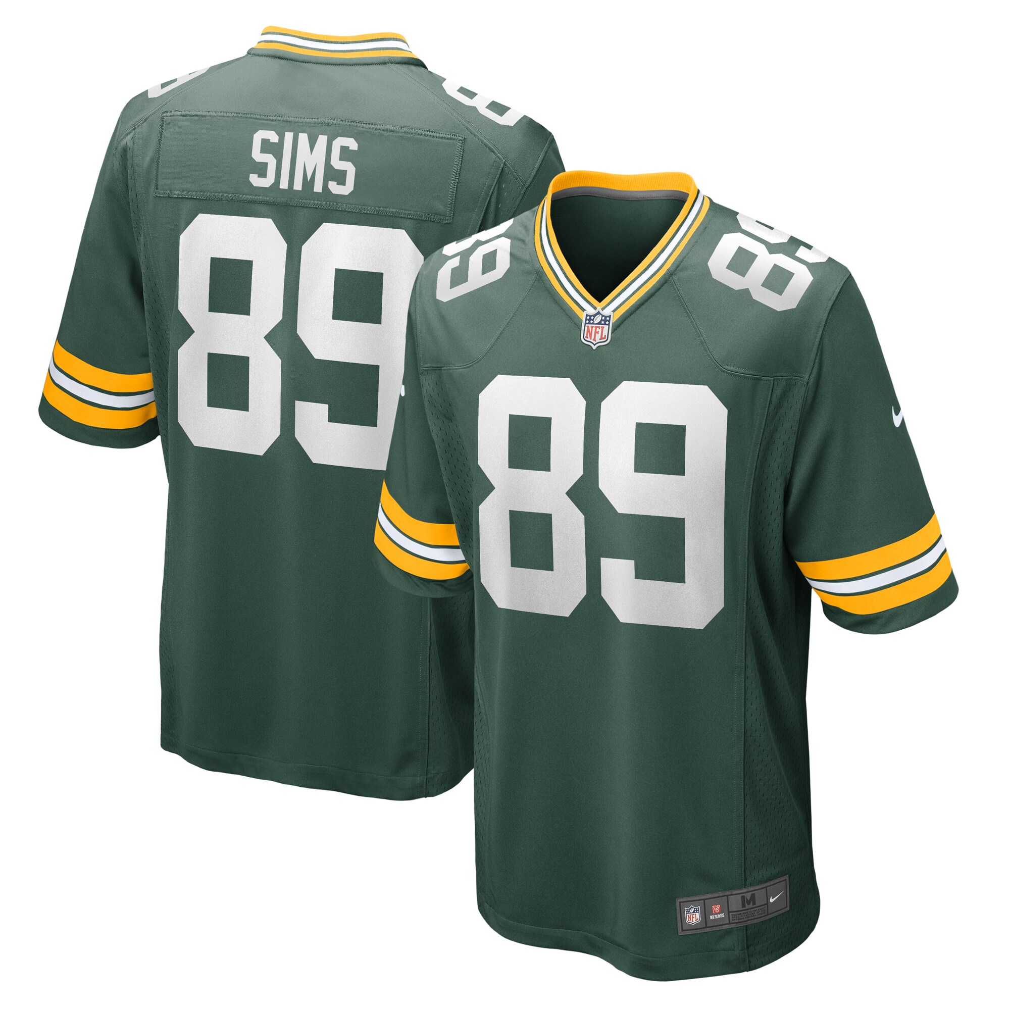 Men's Green Bay Packers Ben Sims Green Team Game Jersey JS6584 nicesnker
