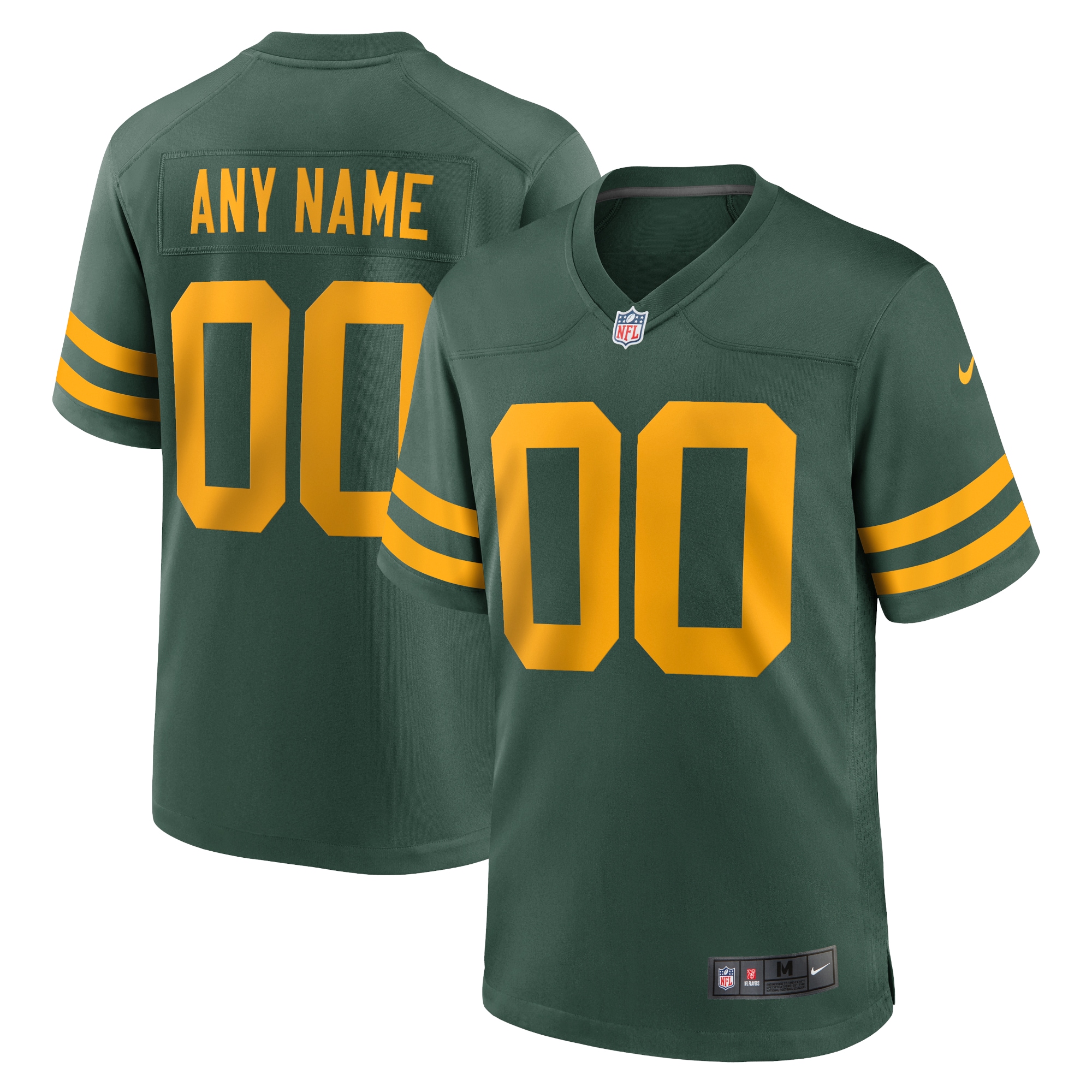 Men's Green Bay Packers Green Alternate Custom Jersey JS8791 nicesnker