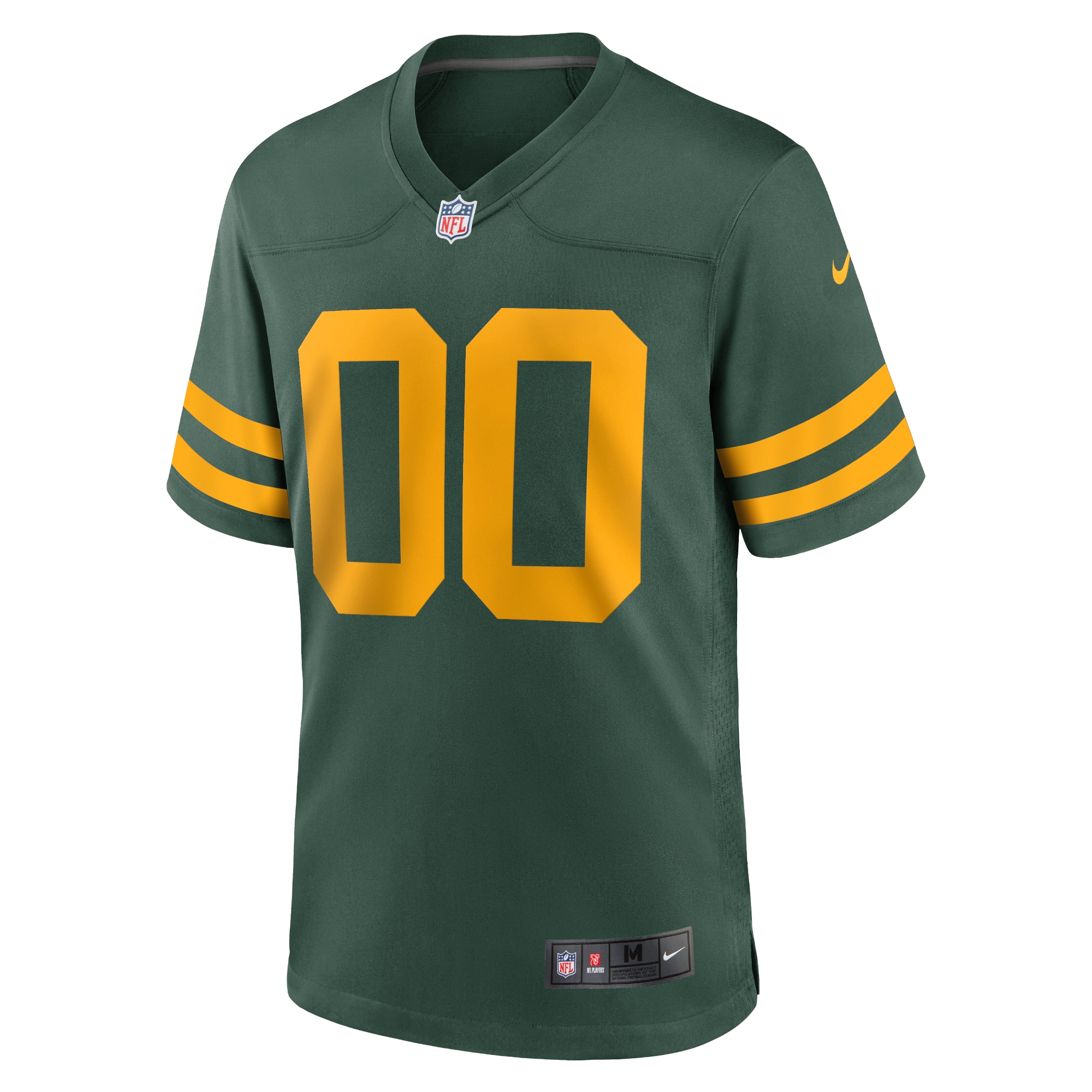 Alternative view of Men's Green Bay Packers Green Alternate Custom Jersey JS8791 nicesnker