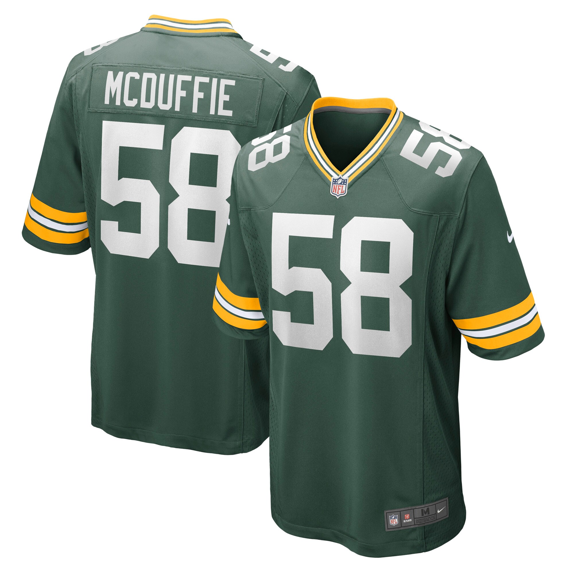 Men's Green Bay Packers Isaiah McDuffie Green Game Jersey JS8831 nicesnker