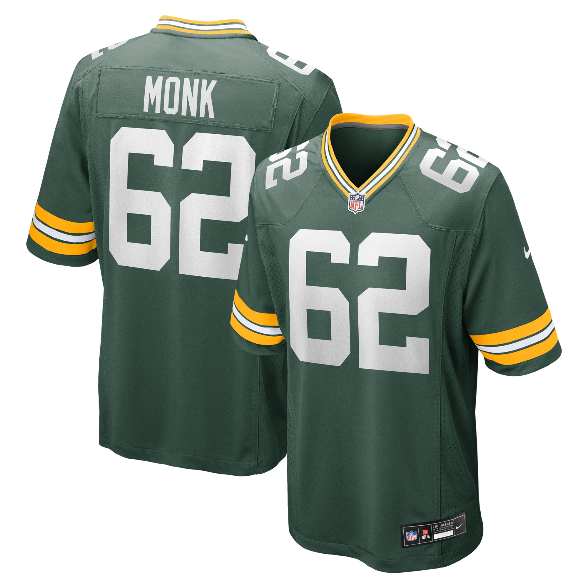 Men's Green Bay Packers Jacob Monk Green Game Jersey JS5014 nicesnker
