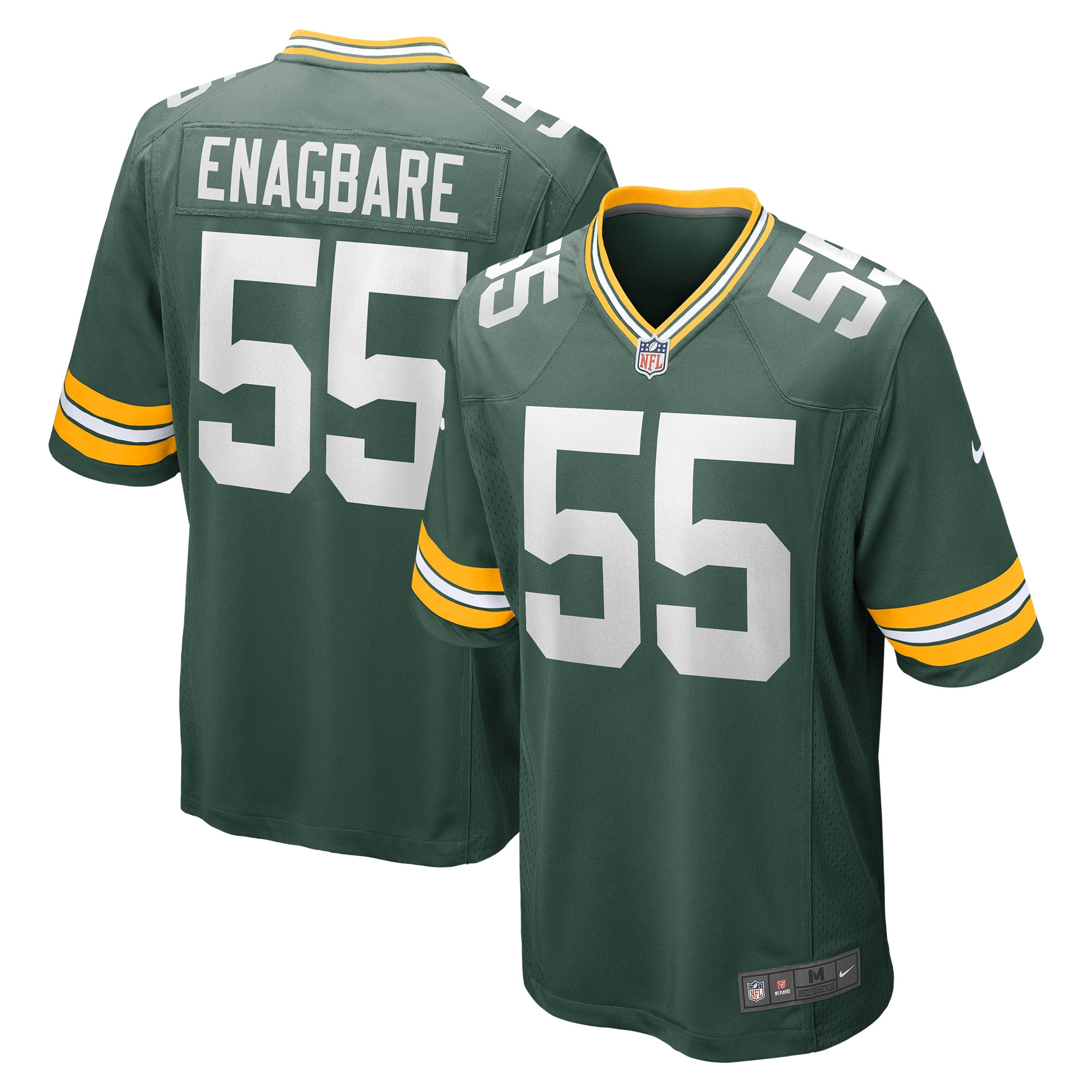 Men's Green Bay Packers Kingsley Enagbare Green Game Player Jersey JS6537 nicesnker