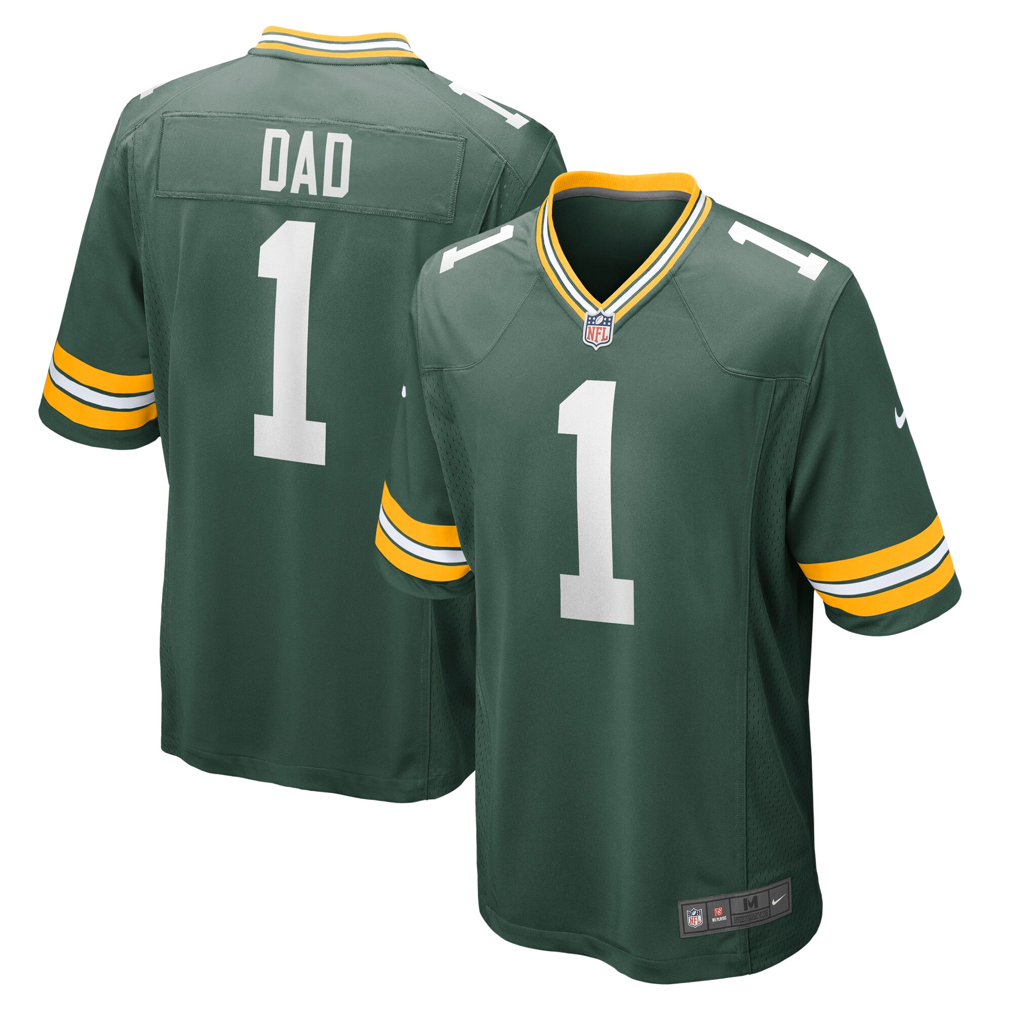Men's Green Bay Packers Number 1 Dad Green Game Jersey JS5044 nicesnker
