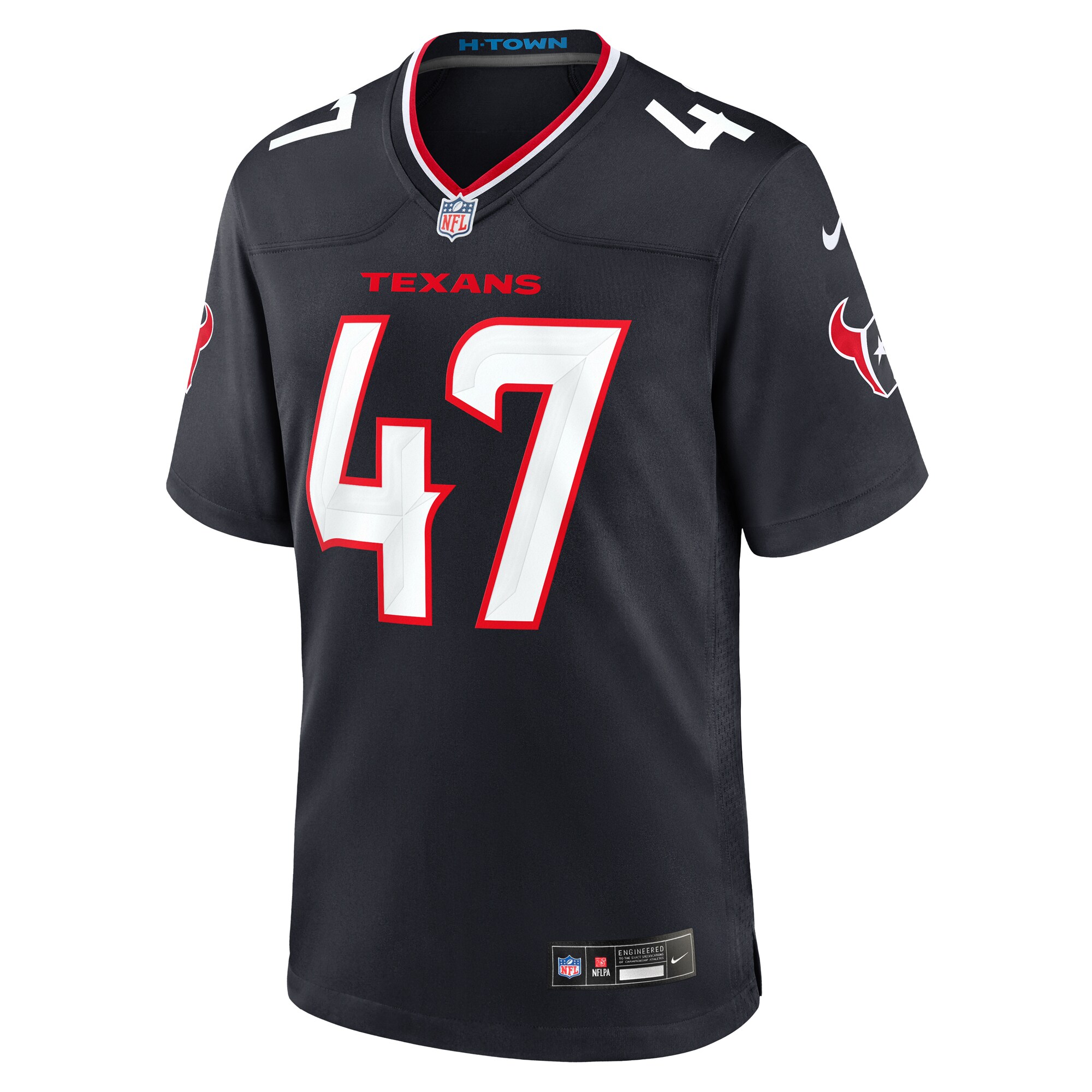 Alternative view of Men's Houston Texans Andrew Beck Navy Team Game Jersey JS2587 nicesnker