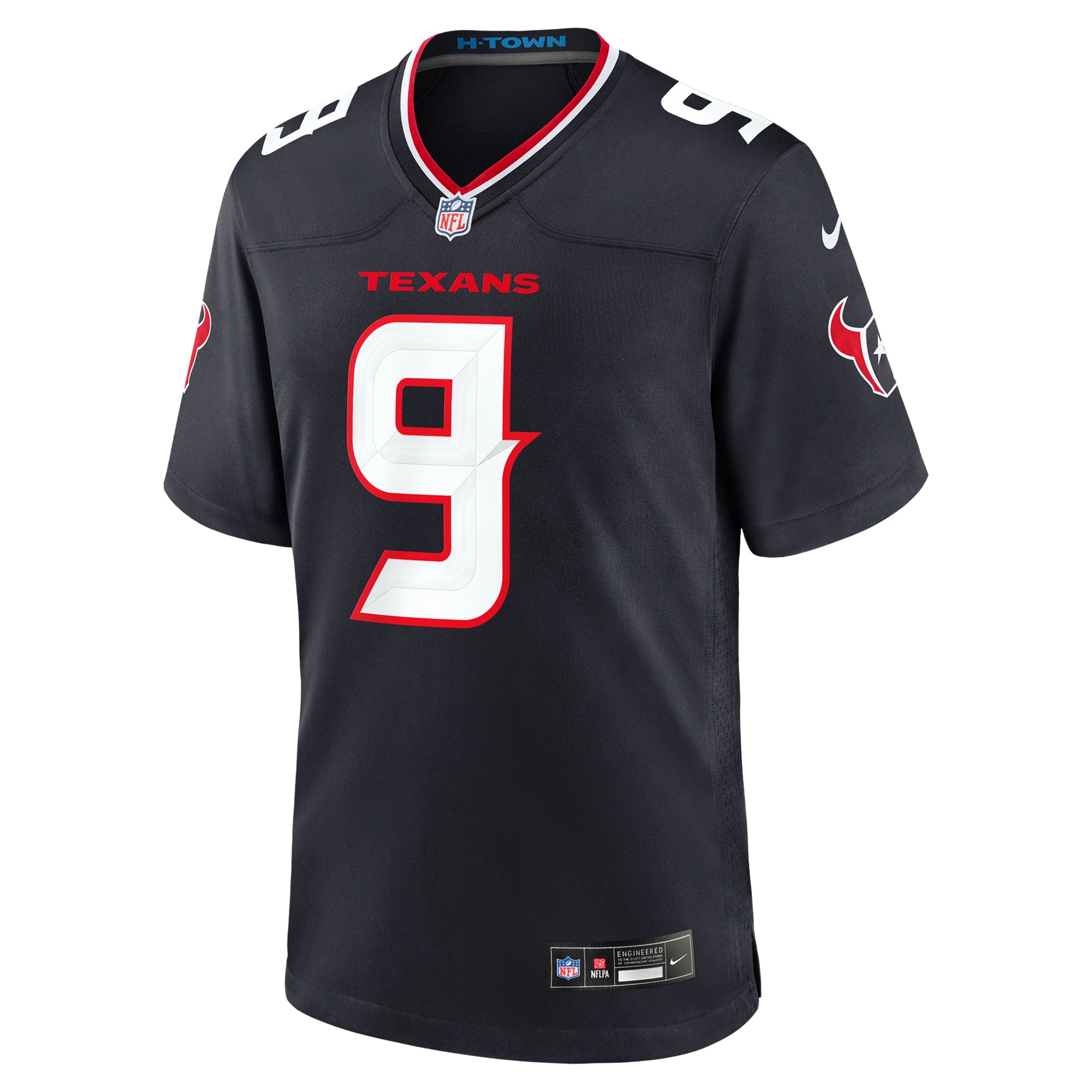Alternative view of Men's Houston Texans Brevin Navy Team Game Jersey JS7004 nicesnker