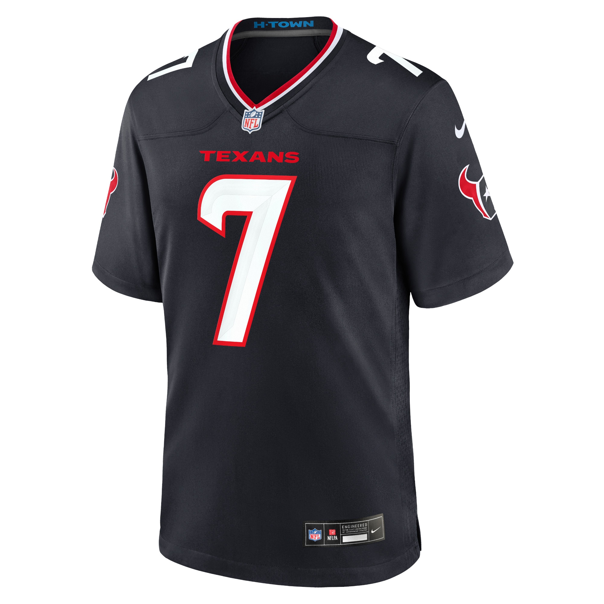 Alternative view of Men's Houston Texans C.J. Stroud Navy Game Jersey JS5288 nicesnker