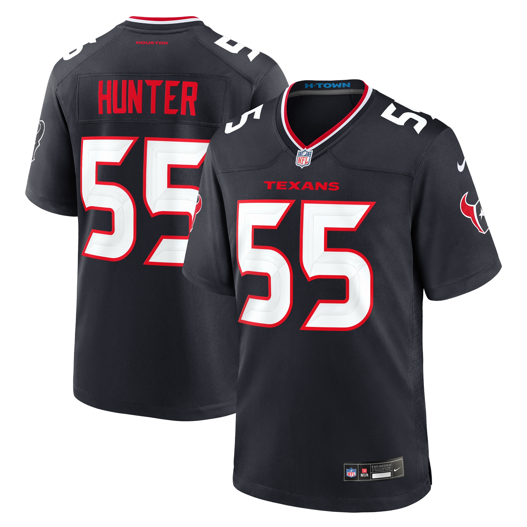 Men's Houston Texans Danielle Hunter Navy Team Game Jersey JS1238 nicesnker