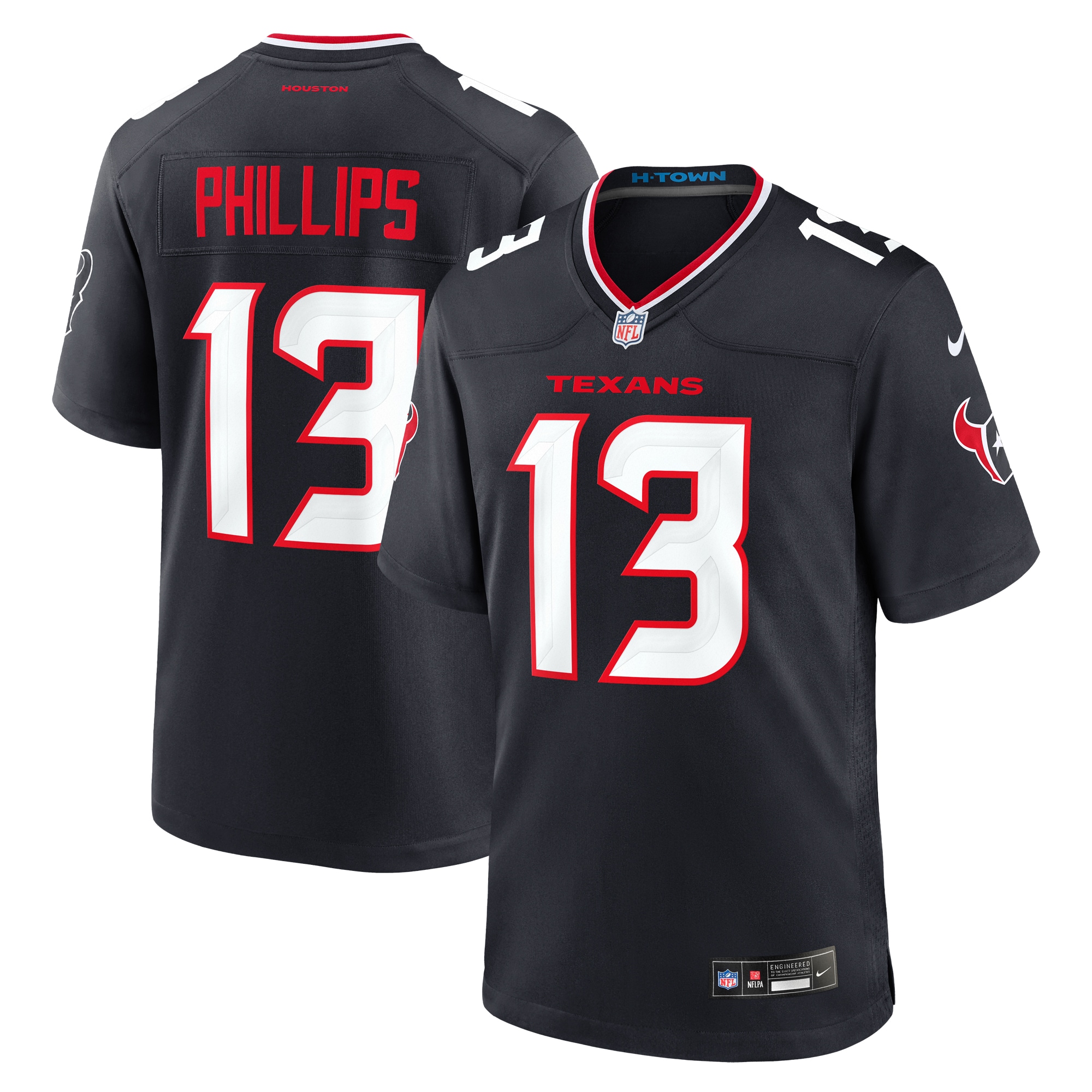 Men's Houston Texans DelShawn Phillips Navy Team Game Jersey JS9294 nicesnker