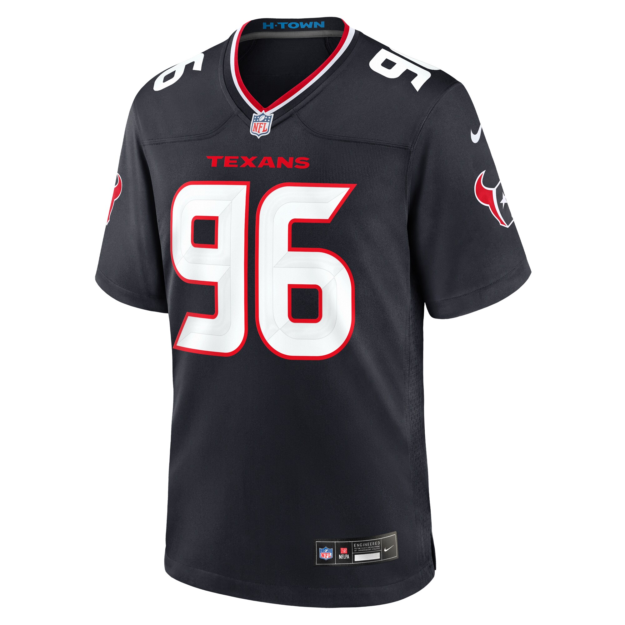 Alternative view of Men's Houston Texans Denico Autry Navy Team Game Jersey JS9381 nicesnker
