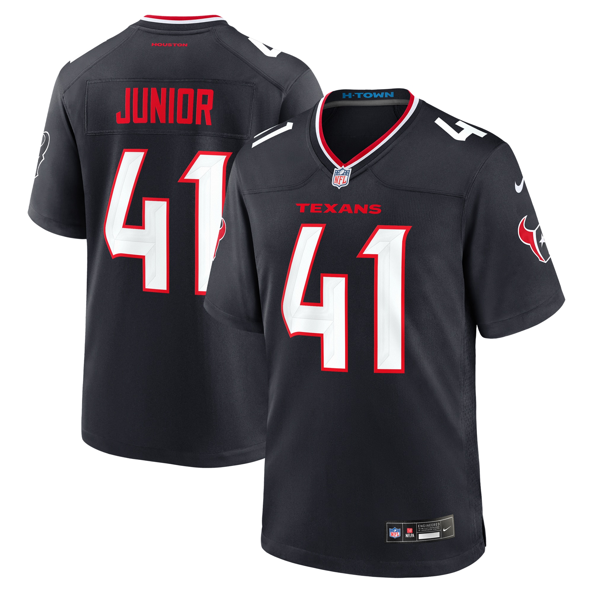 Men's Houston Texans Gregory Junior Navy Team Game Jersey JS6696 nicesnker