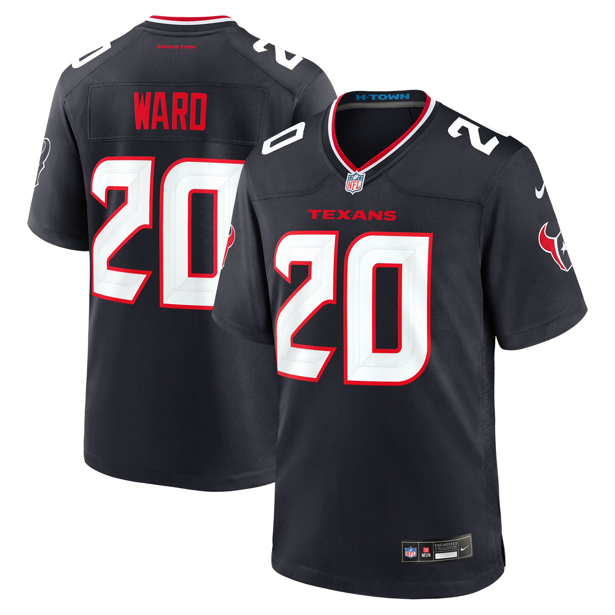 Men's Houston Texans Jimmie Ward Navy Team Game Jersey JS7656 nicesnker