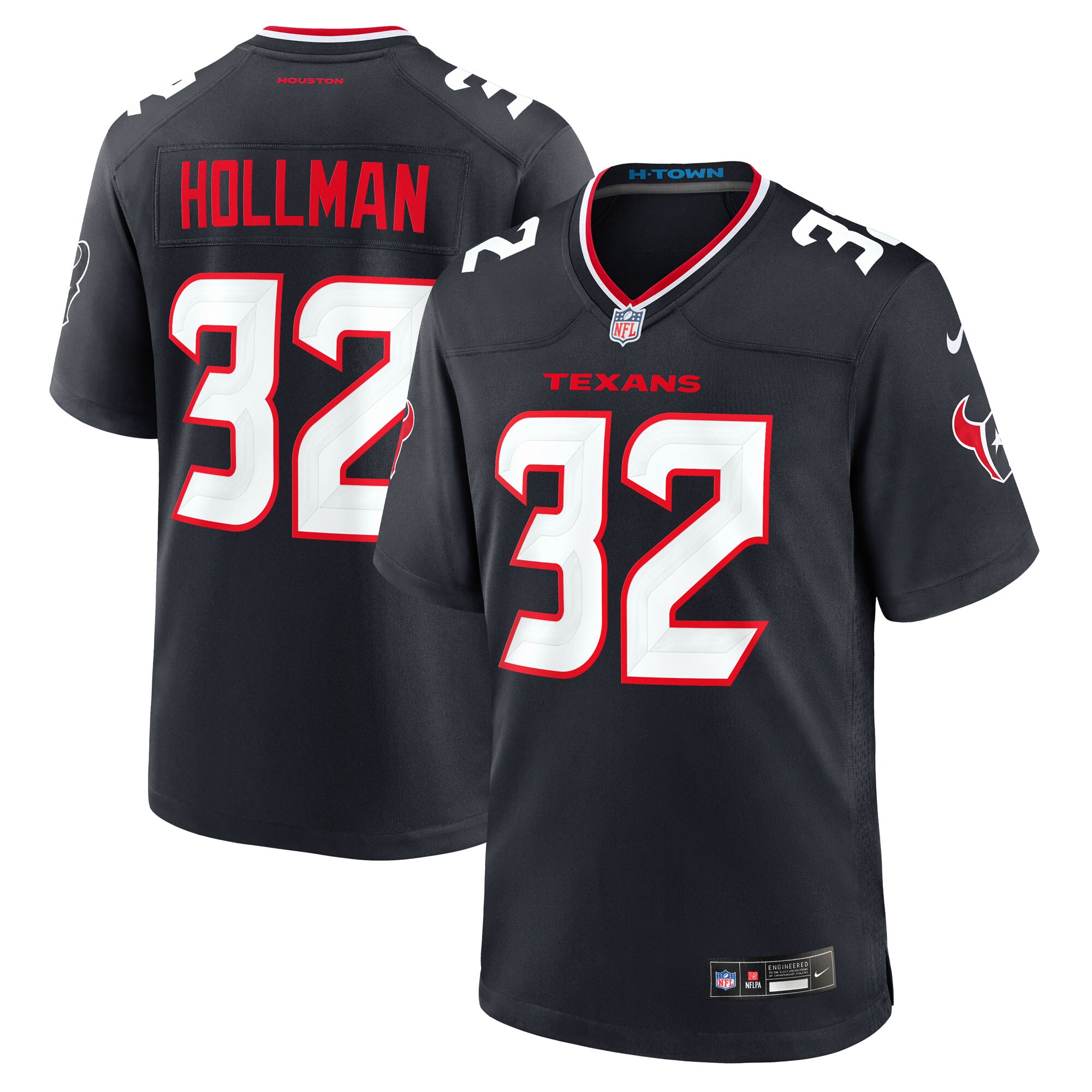 Men's Houston Texans Ka'Dar Hollman Navy Team Game Jersey JS6611 nicesnker