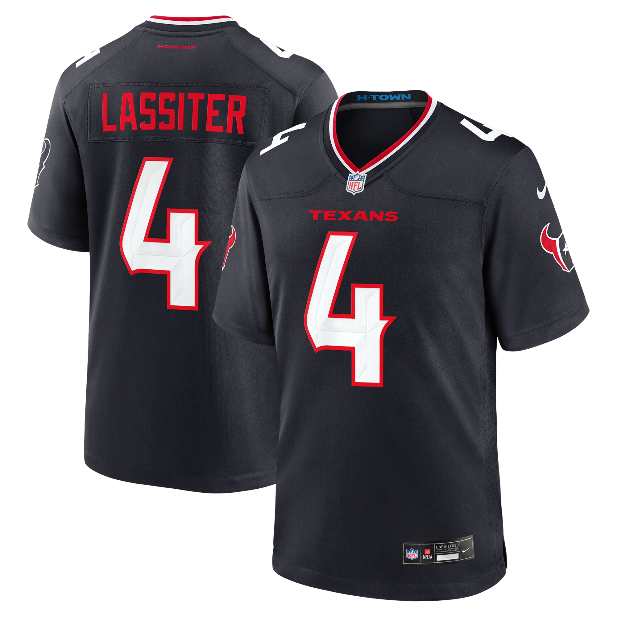 Men's Houston Texans Kamari Lassiter Navy Team Game Jersey JS2844 nicesnker