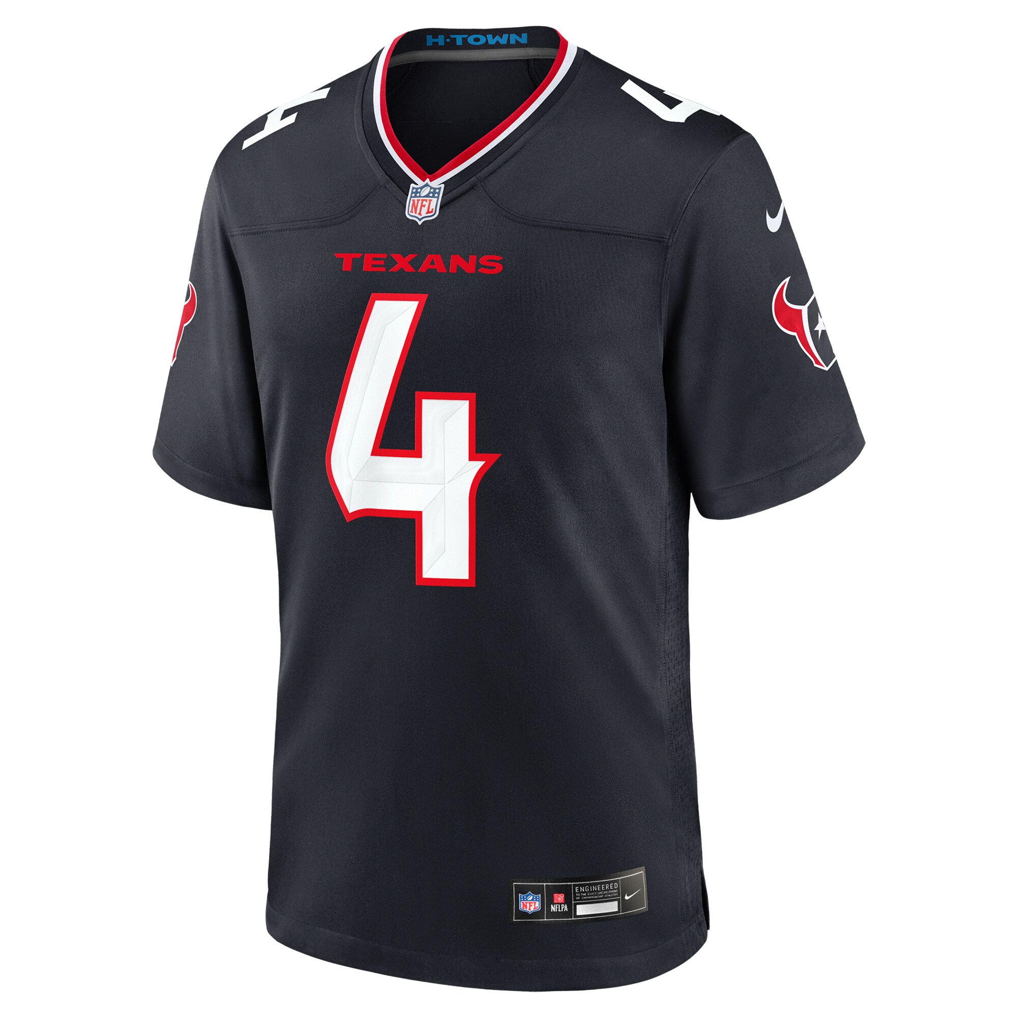Alternative view of Men's Houston Texans Kamari Lassiter Navy Team Game Jersey JS2844 nicesnker