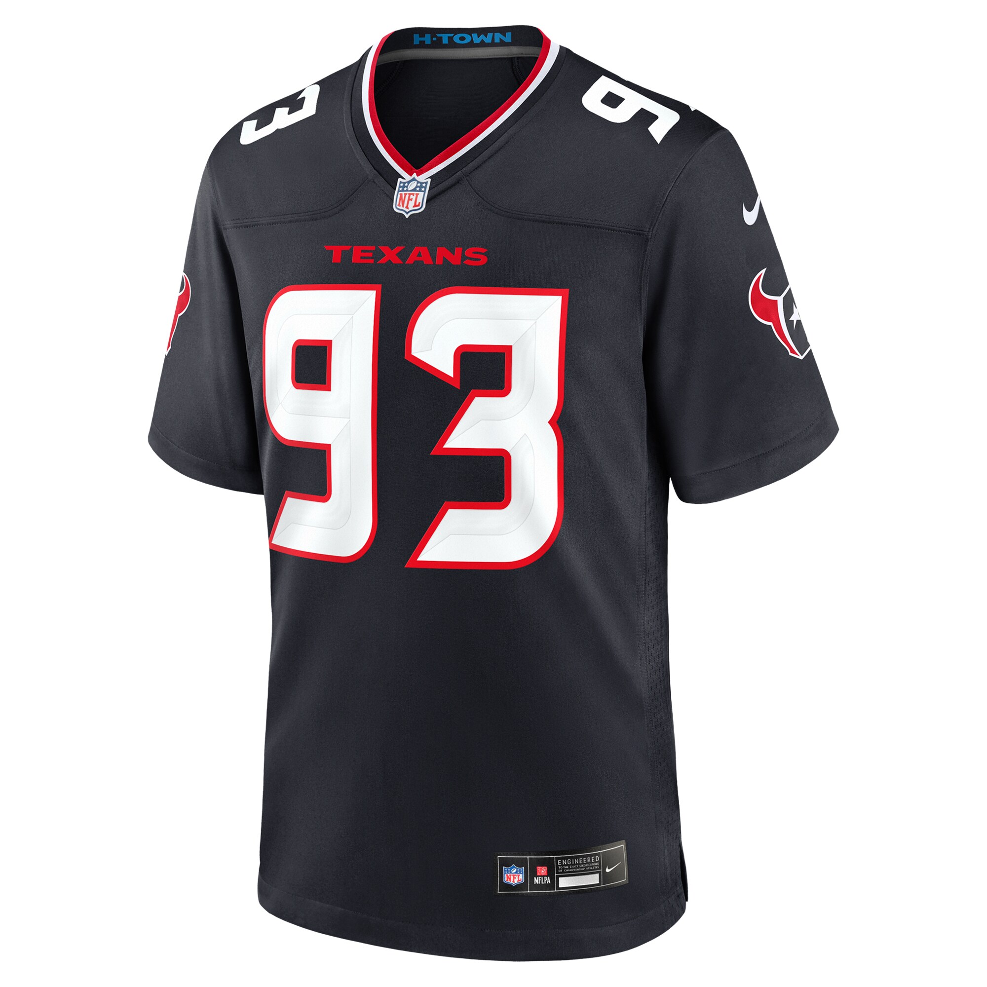 Alternative view of Men's Houston Texans Kurt Hinish Navy Team Game Jersey JS7925 nicesnker