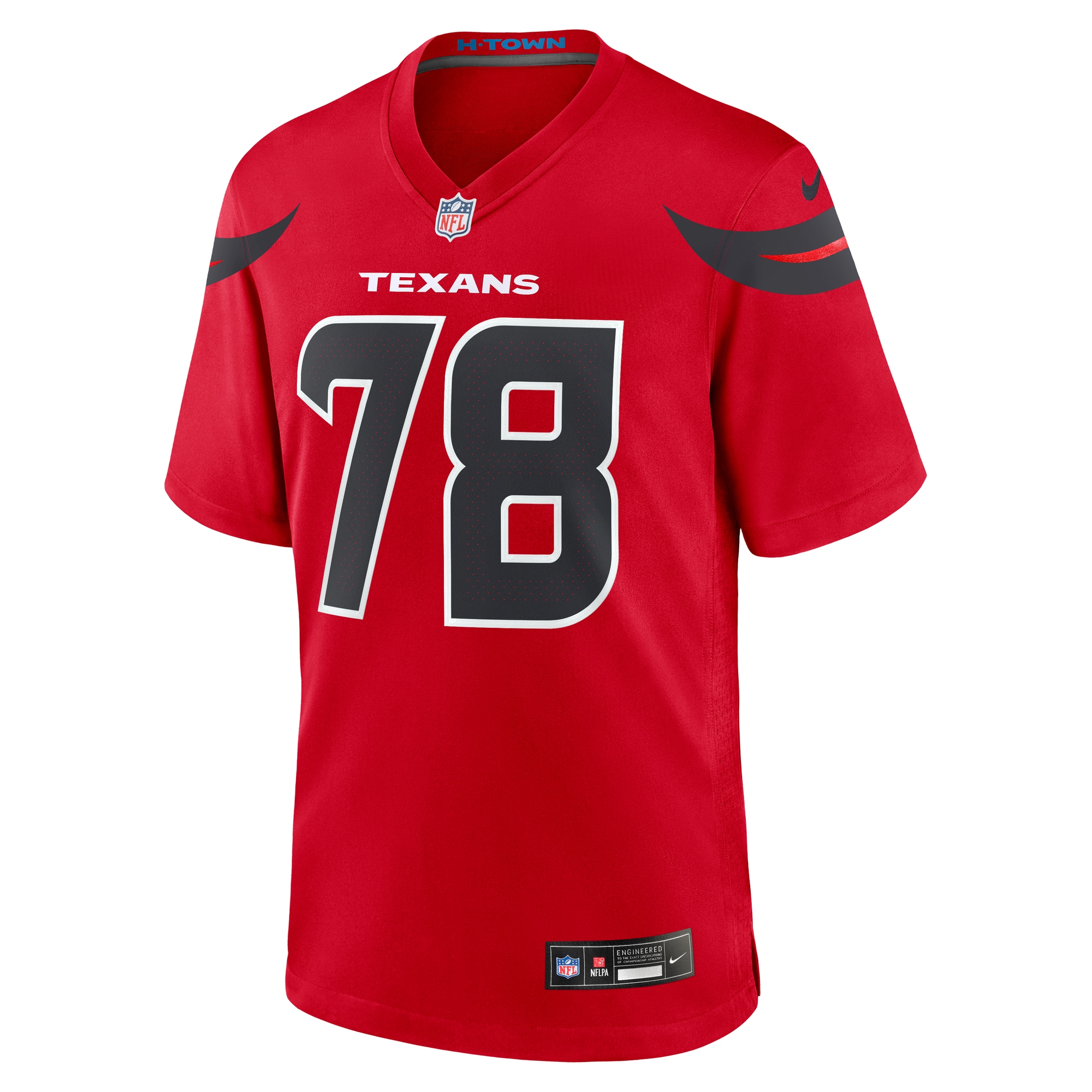 Alternative view of Men's Houston Texans Laremy Tunsil Red Alternate Game Jersey JS5826 nicesnker