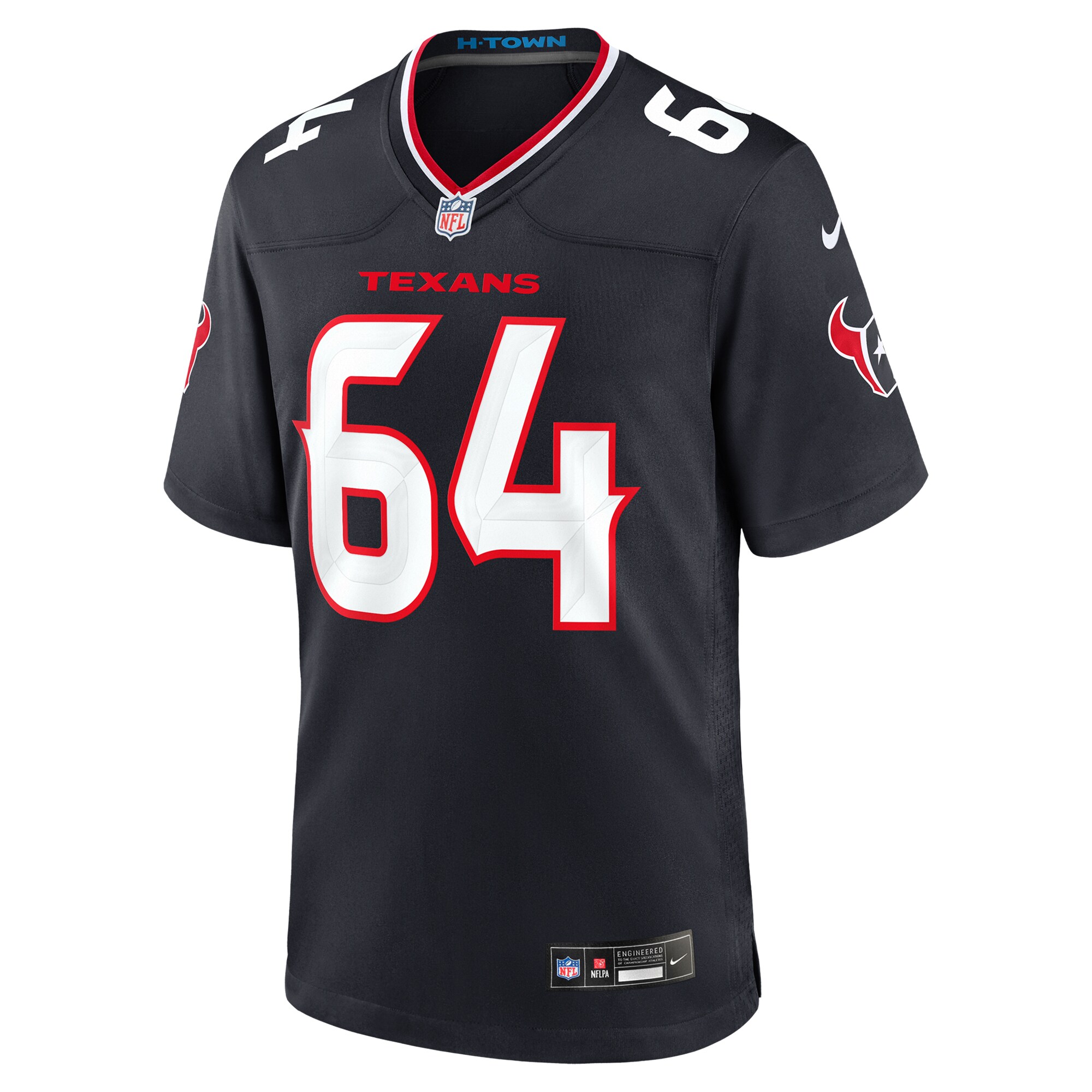 Alternative view of Men's Houston Texans Nick Broeker Navy Team Game Jersey JS6654 nicesnker