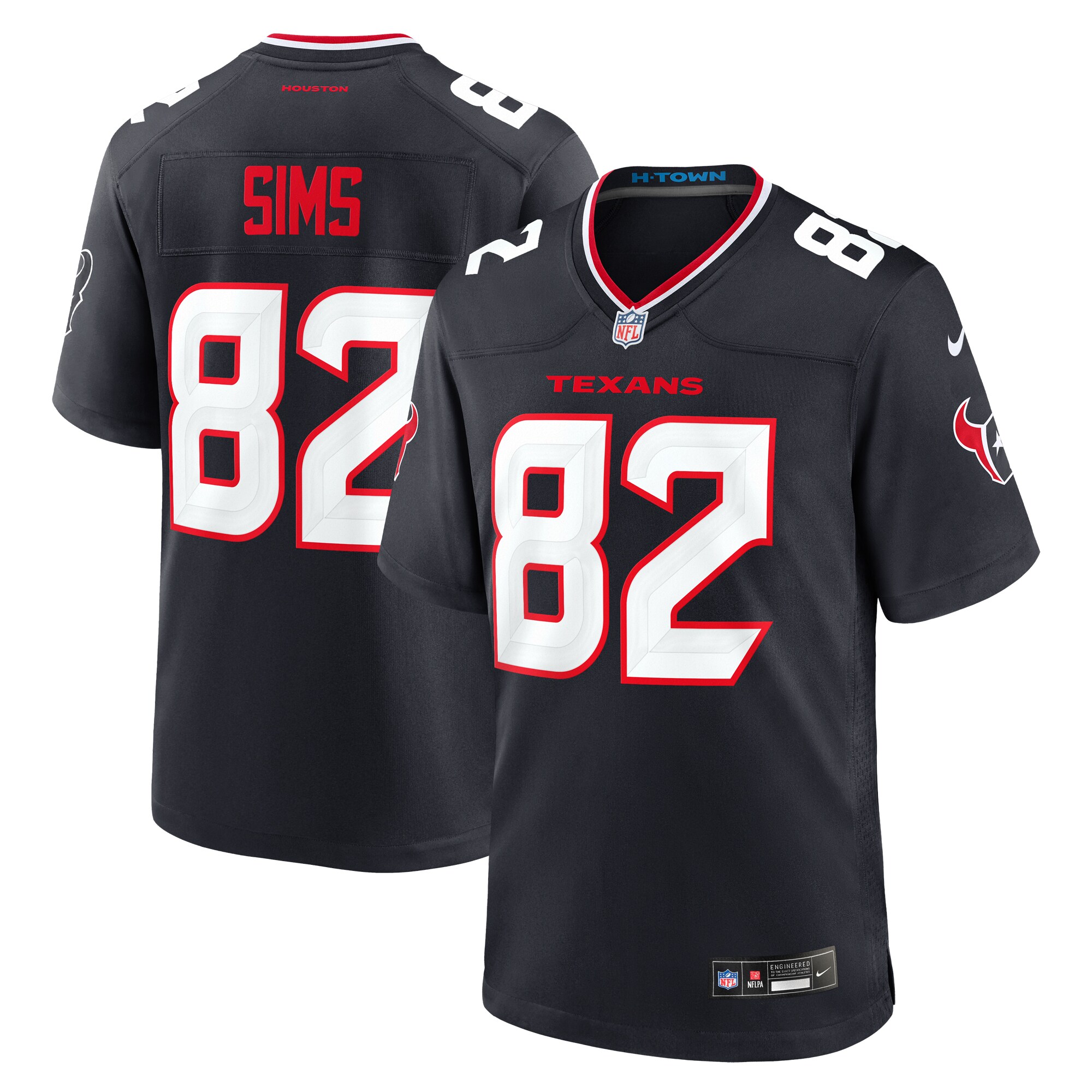 Men's Houston Texans Steven Sims Navy Team Game Jersey JS4067 nicesnker
