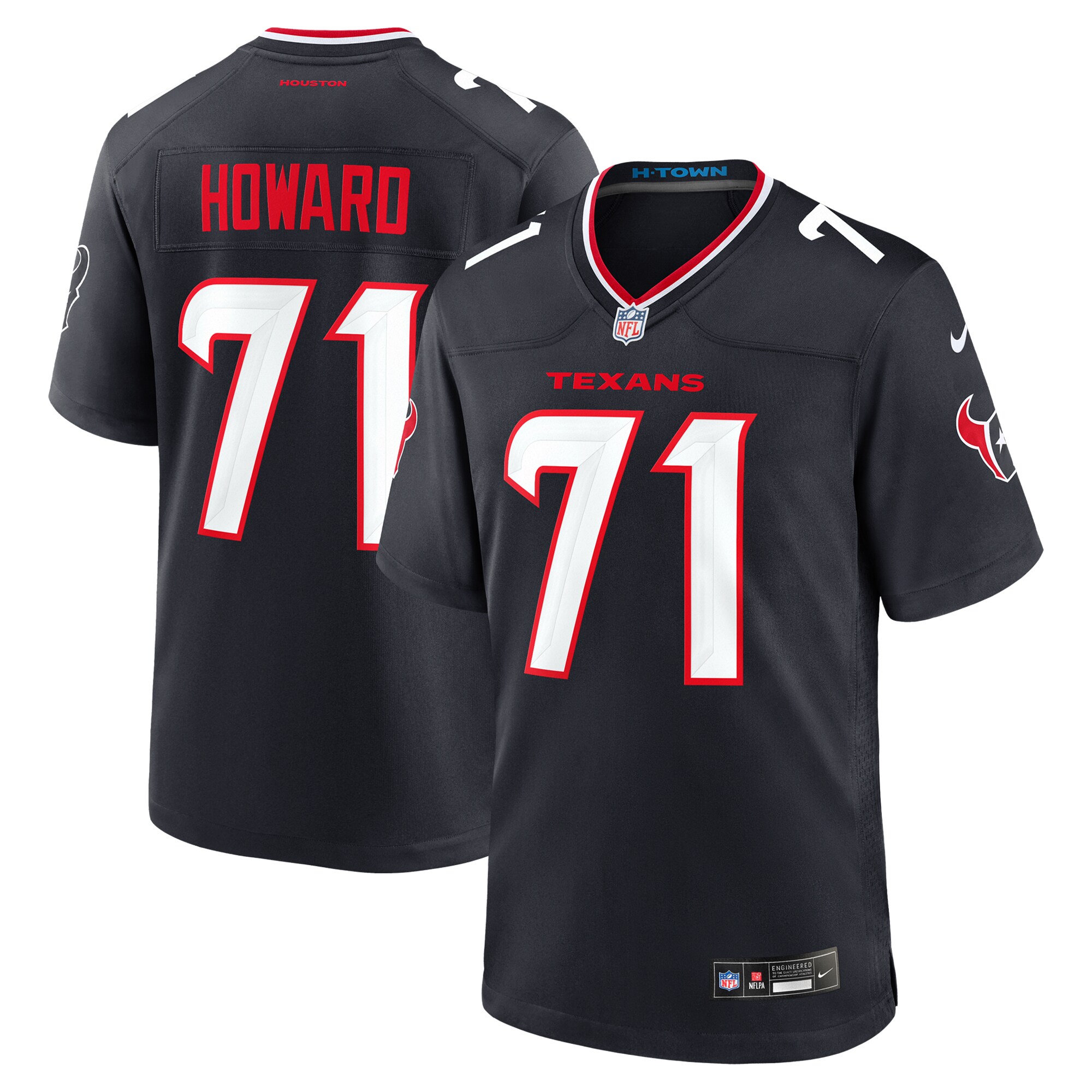 Men's Houston Texans Tytus Howard Navy Team Game Jersey JS9672 nicesnker