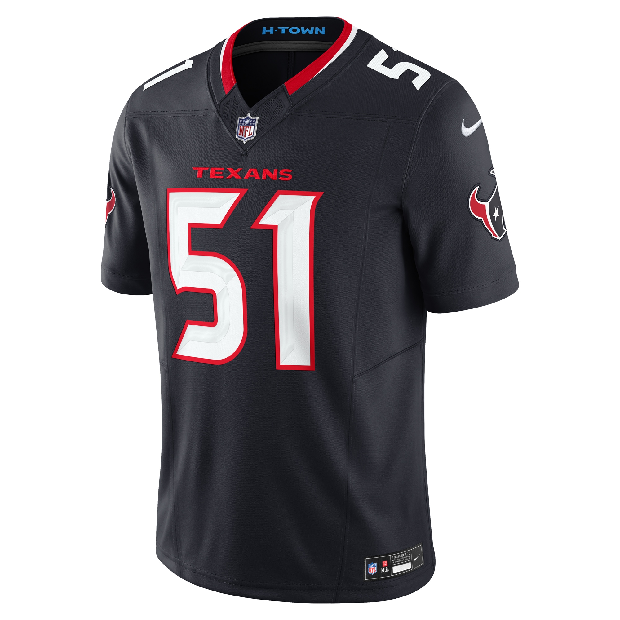 Alternative view of Men's Houston Texans Will Anderson Jr. Navy Vapor F.U.S.E. Limited Jersey JS2273 nicesnker