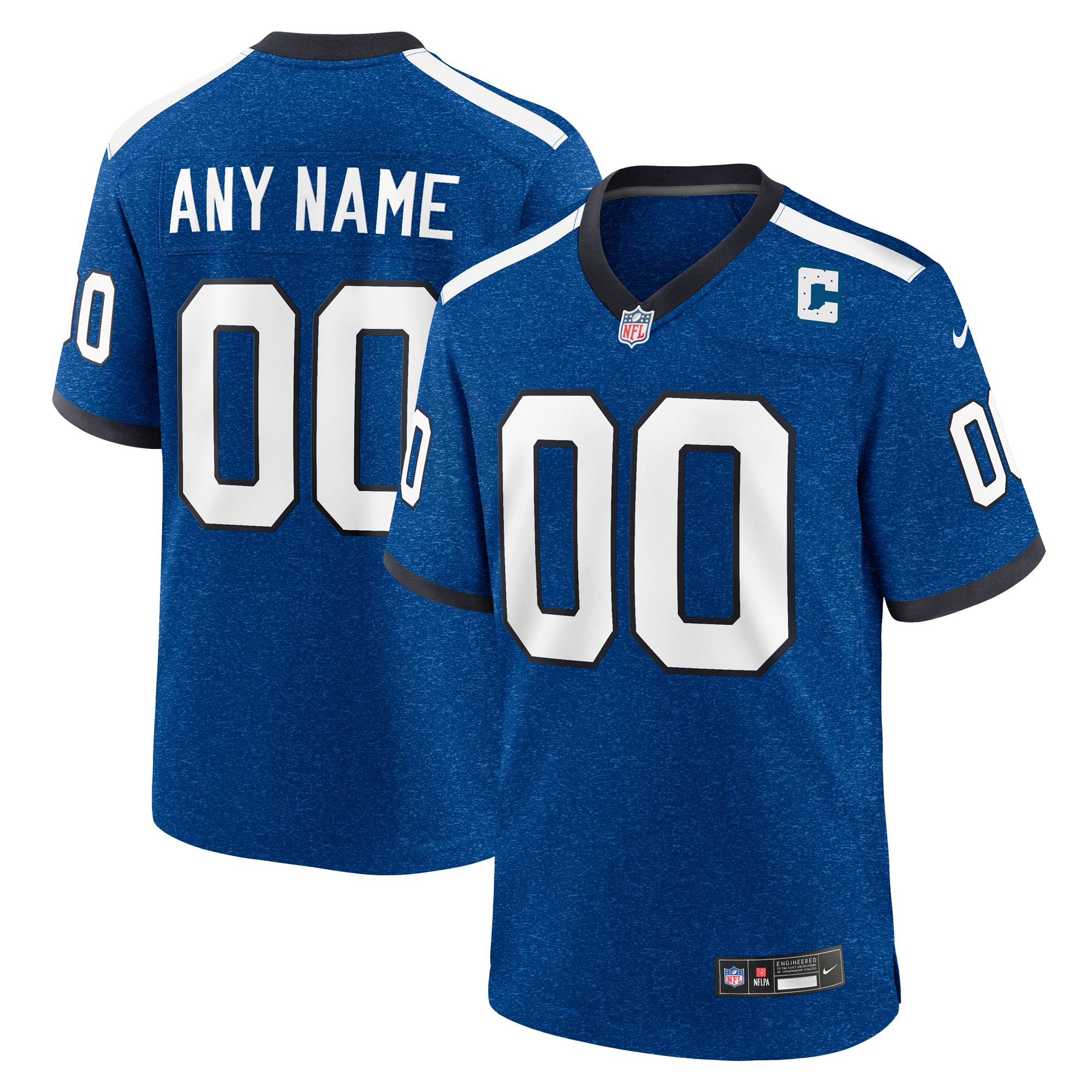 Men's Indiana Nights Indianapolis Colts Blue Alternate Custom Game Jersey JS6809 nicesnker