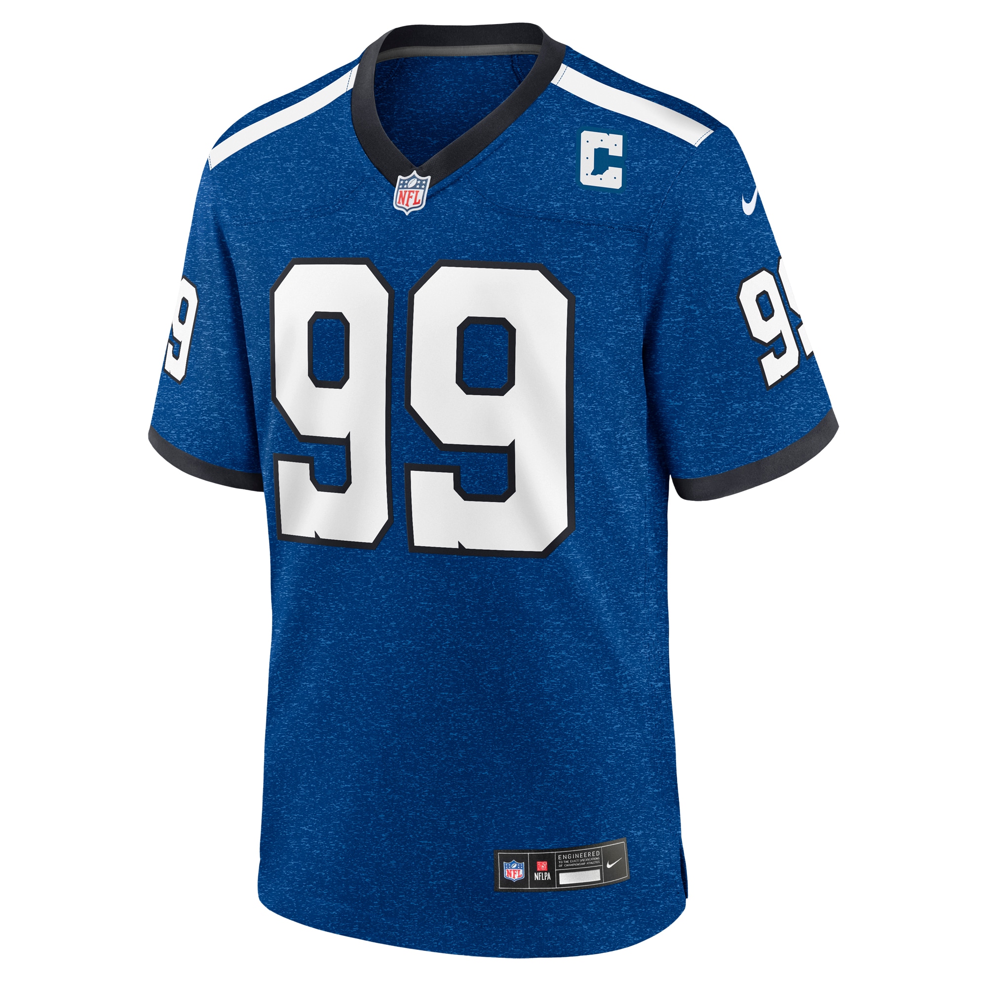 Alternative view of Men's Indianapolis Colts DeForest Buckner Royal Indiana Nights Alternate Game Jersey JS7833 nicesnker