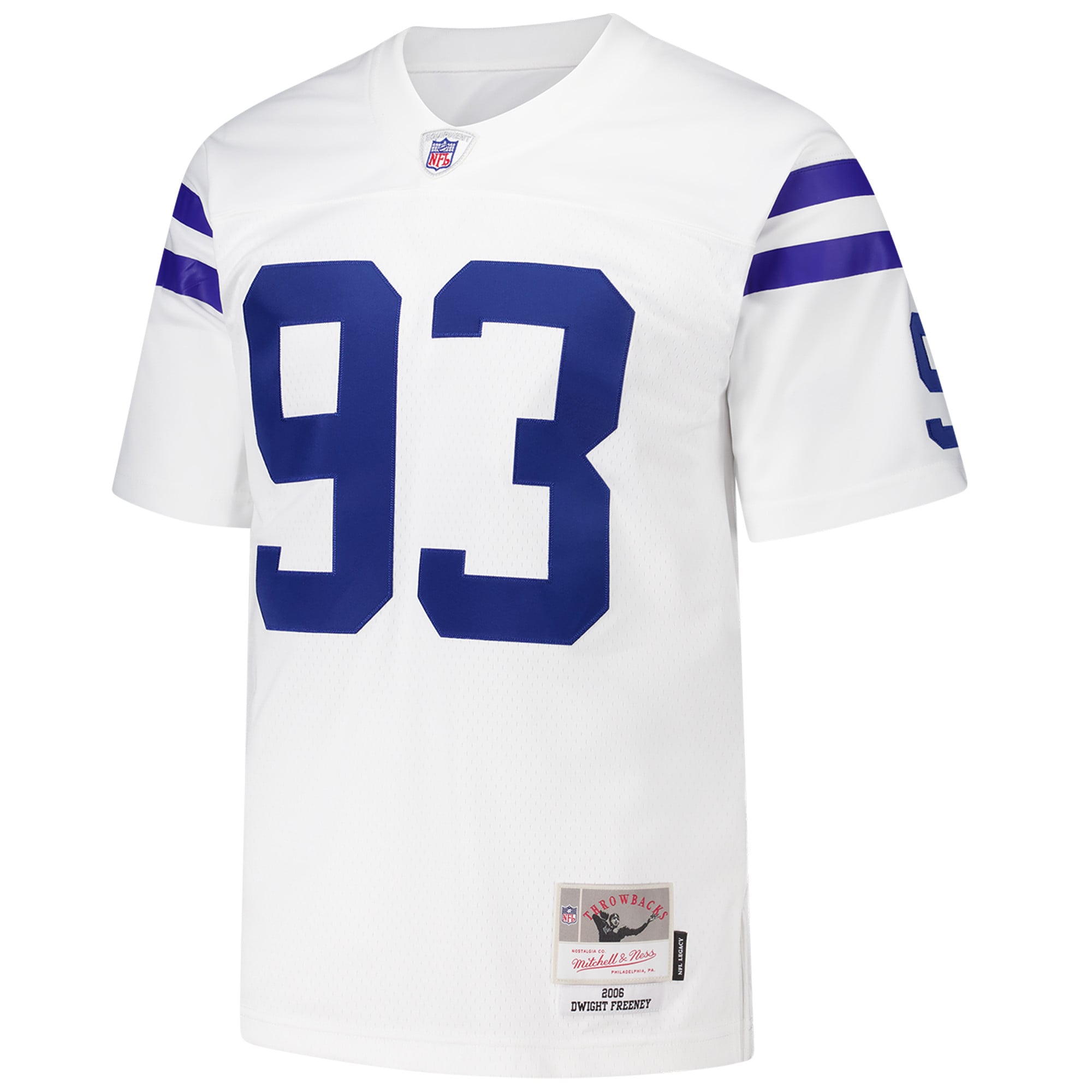 Alternative view of Men's Indianapolis Colts Dwight Freeney Mitchell & Ness White 2006 Legacy Jersey JS4573 nicesnker