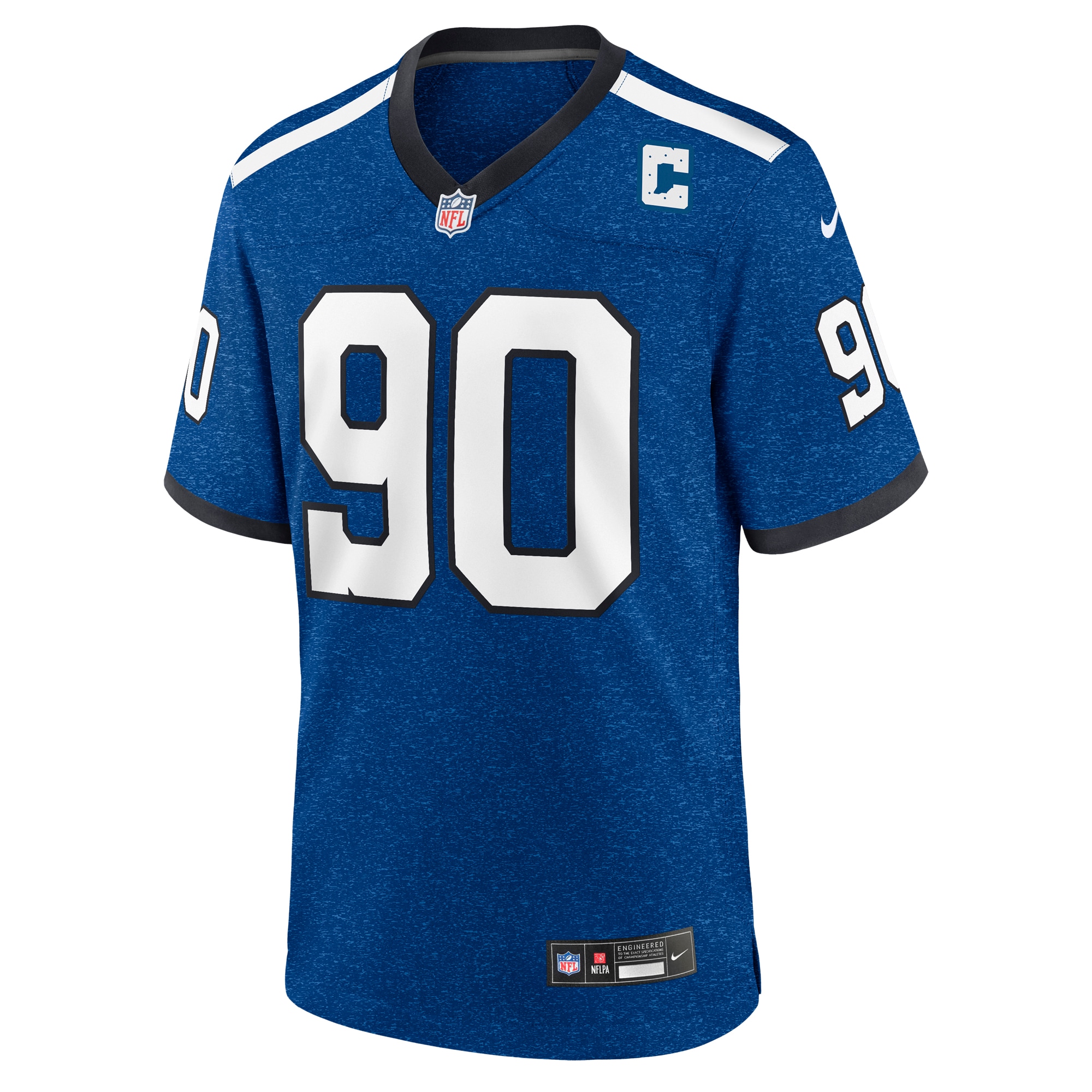 Alternative view of Men's Indianapolis Colts Grover Stewart Royal Indiana Nights Alternate Game Jersey JS7331 nicesnker