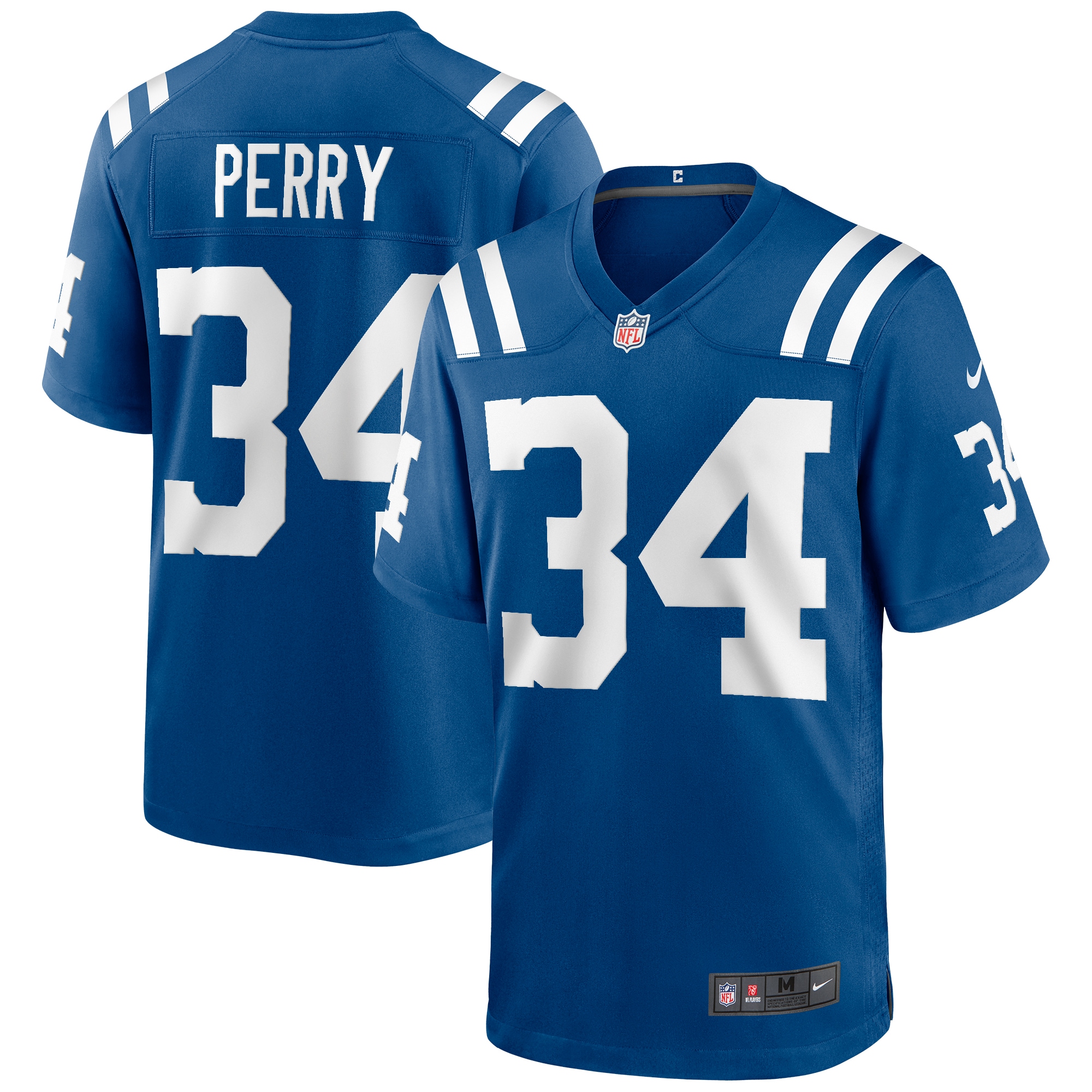 Men's Indianapolis Colts Joe Perry Royal Game Retired Player Jersey JS5261 nicesnker