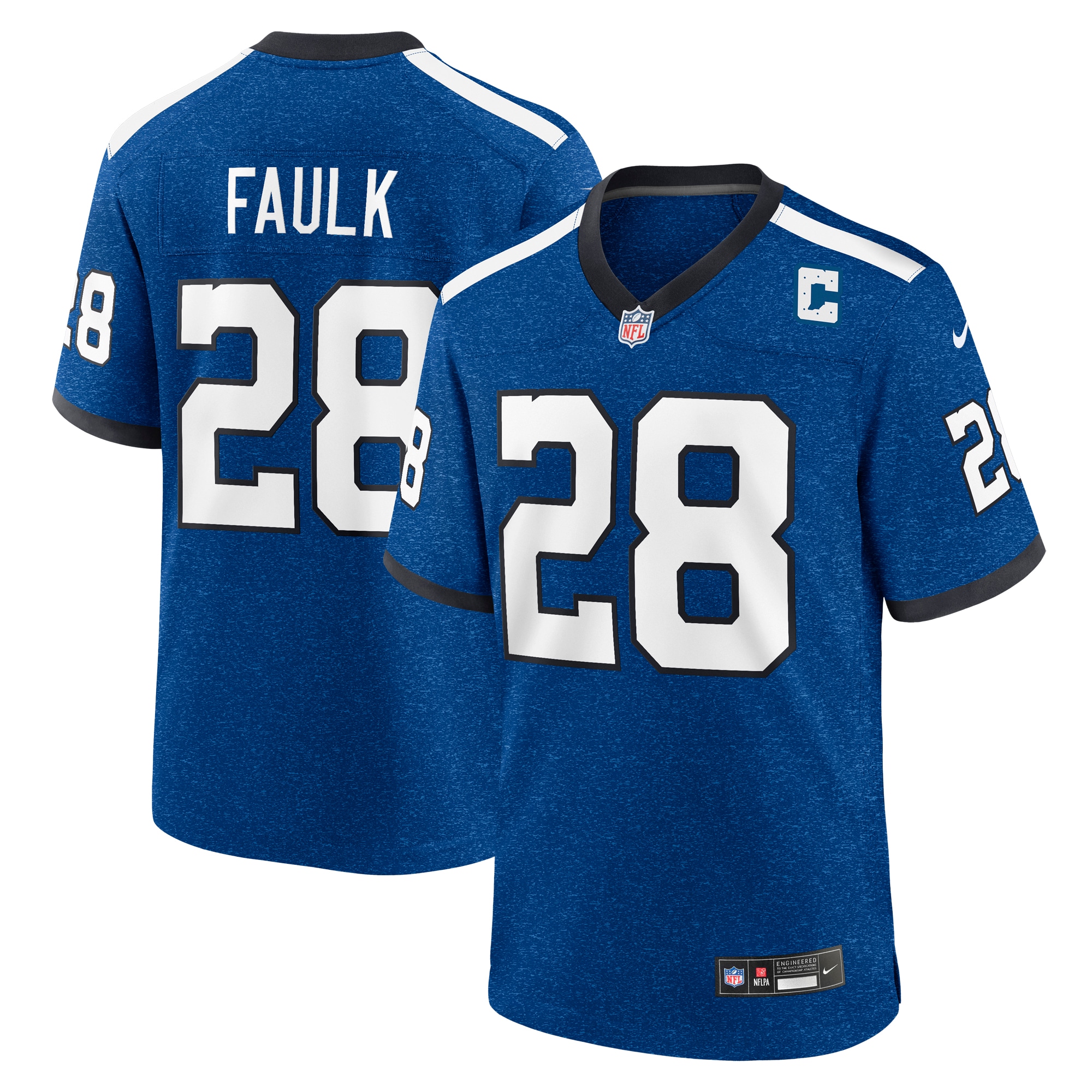 Men's Indianapolis Colts Marshall Faulk Royal Indiana Nights Alternate Game Jersey JS8932 nicesnker