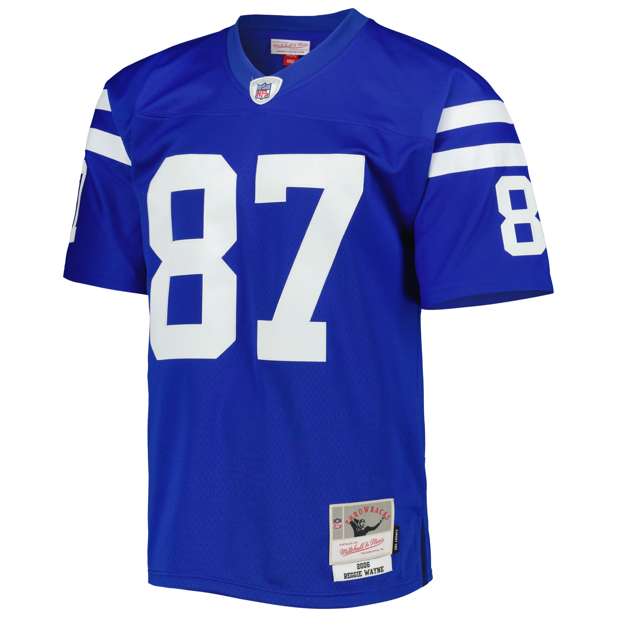 Alternative view of Men's Indianapolis Colts Reggie Wayne Mitchell & Ness Royal Legacy Jersey JS9422 nicesnker