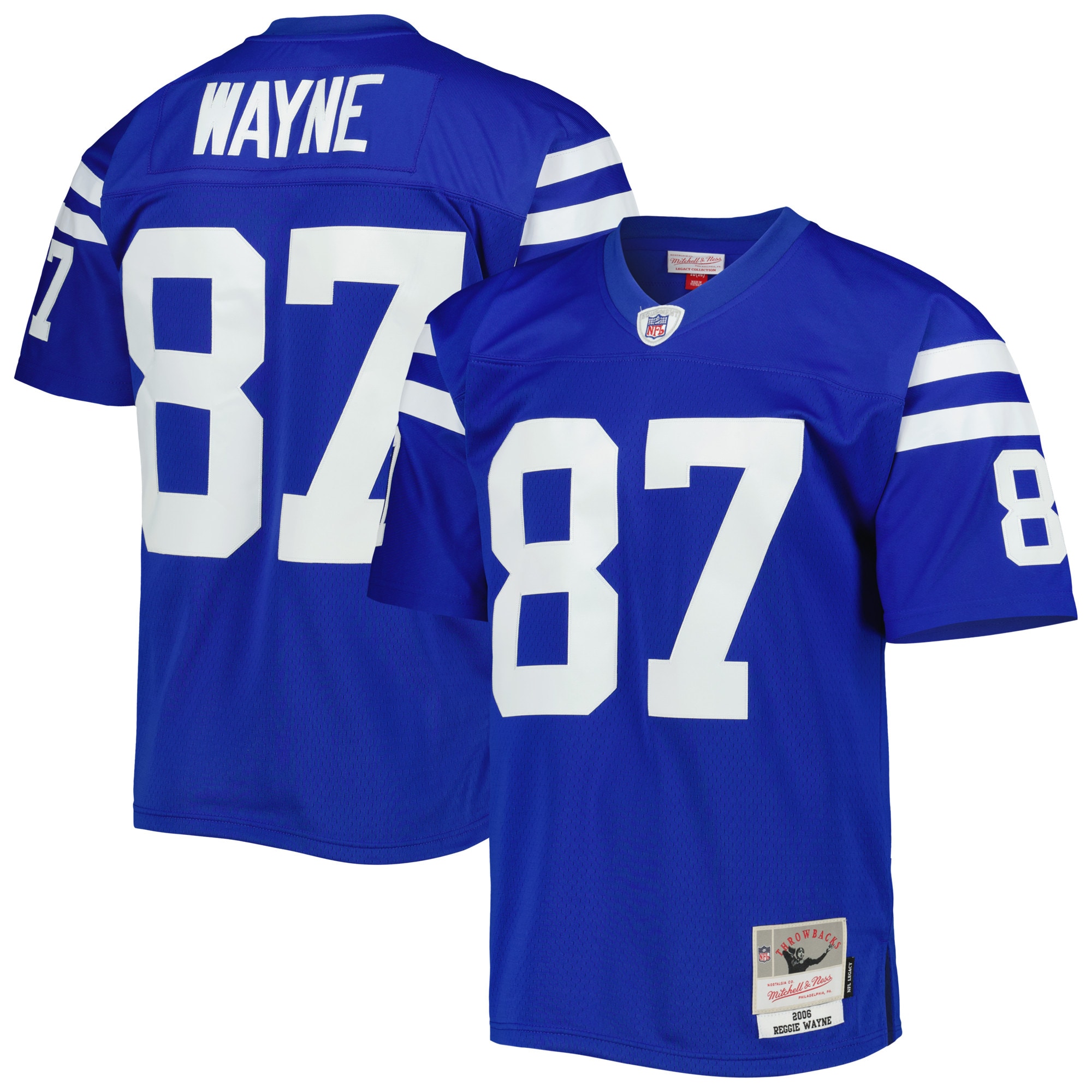 Men's Indianapolis Colts Reggie Wayne Mitchell & Ness Royal Legacy Jersey JS9422 nicesnker