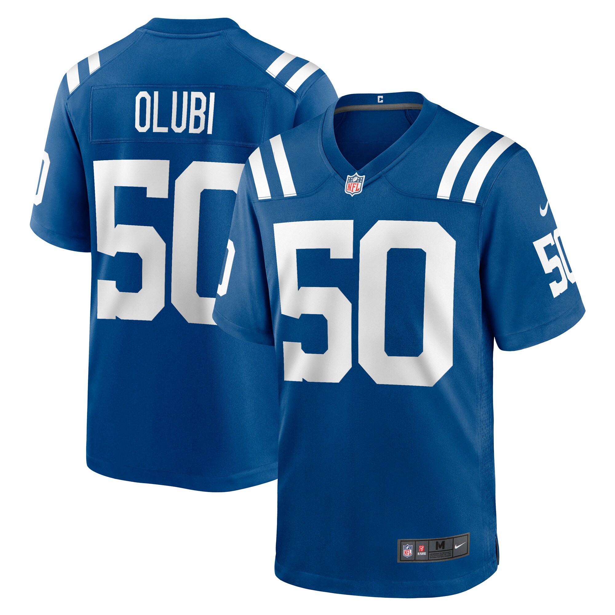 Men's Indianapolis Colts Segun Olubi Royal Game Player Jersey JS3785 nicesnker