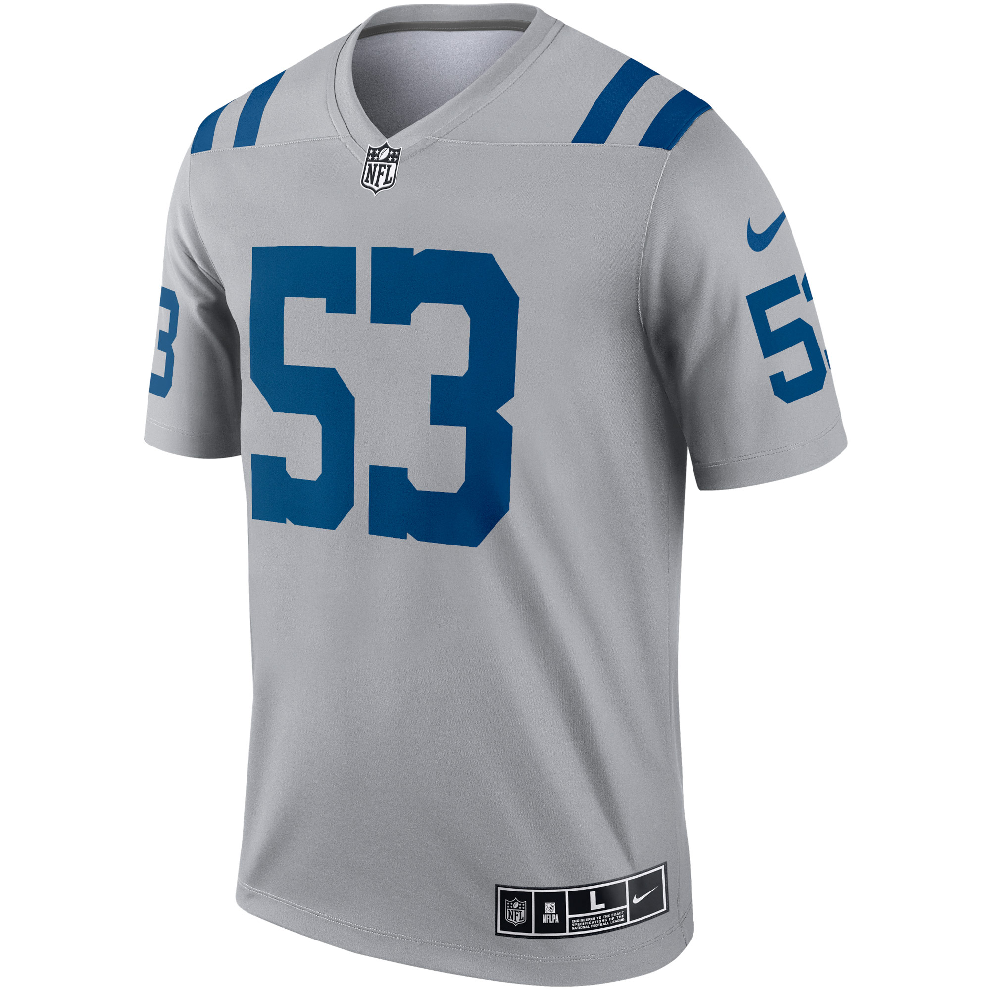 Alternative view of Men's Indianapolis Colts Shaquille Leonard Gray Inverted Legend Player Performance Top JS1285 nicesnker