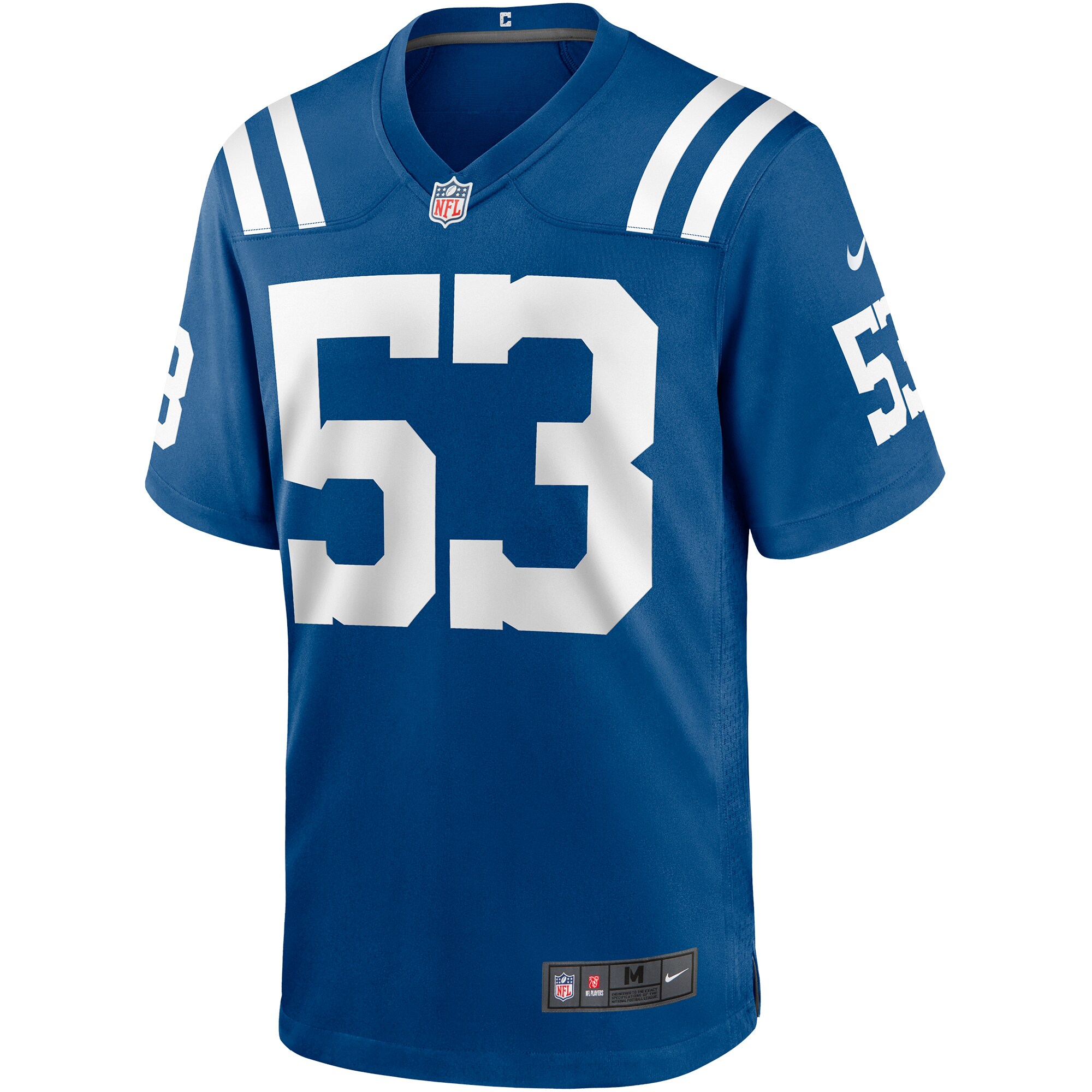 Alternative view of Men's Indianapolis Colts Shaquille Leonard Royal Game Jersey JS1558 nicesnker
