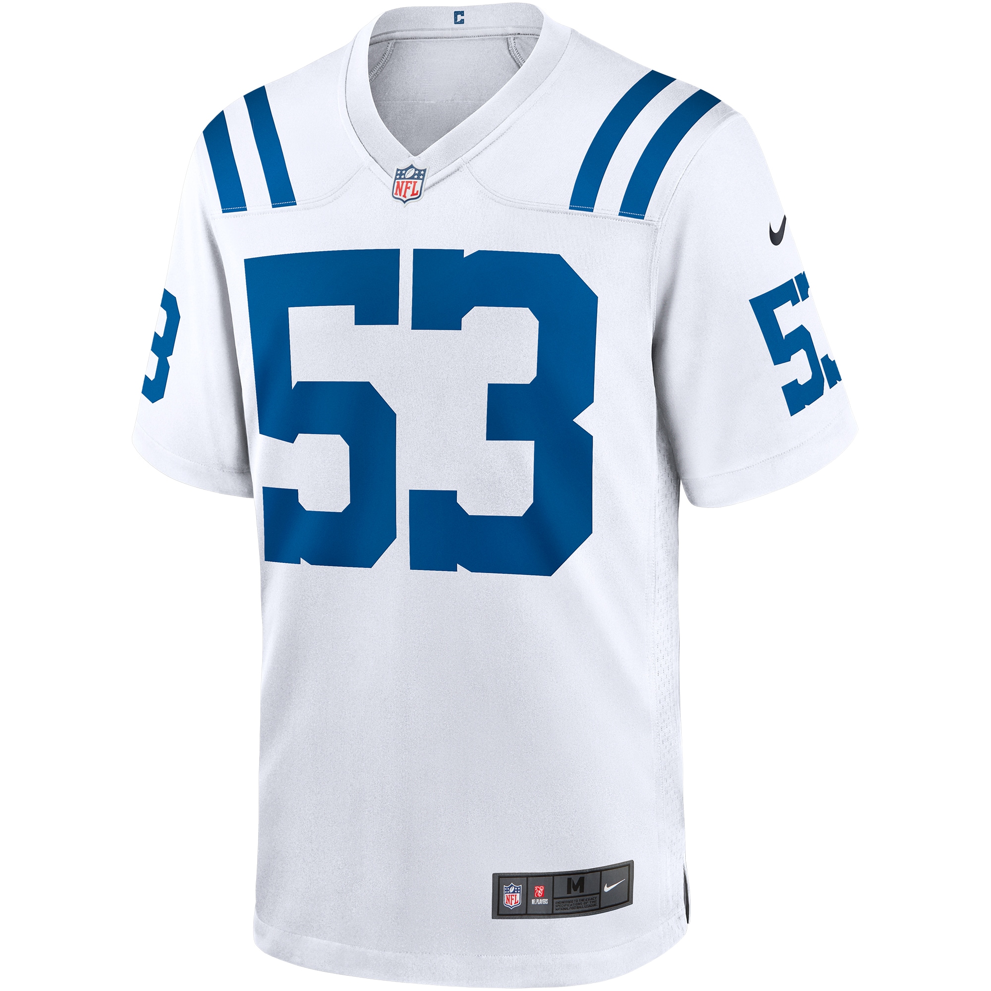 Alternative view of Men's Indianapolis Colts Shaquille Leonard White Game Player Jersey JS8553 nicesnker