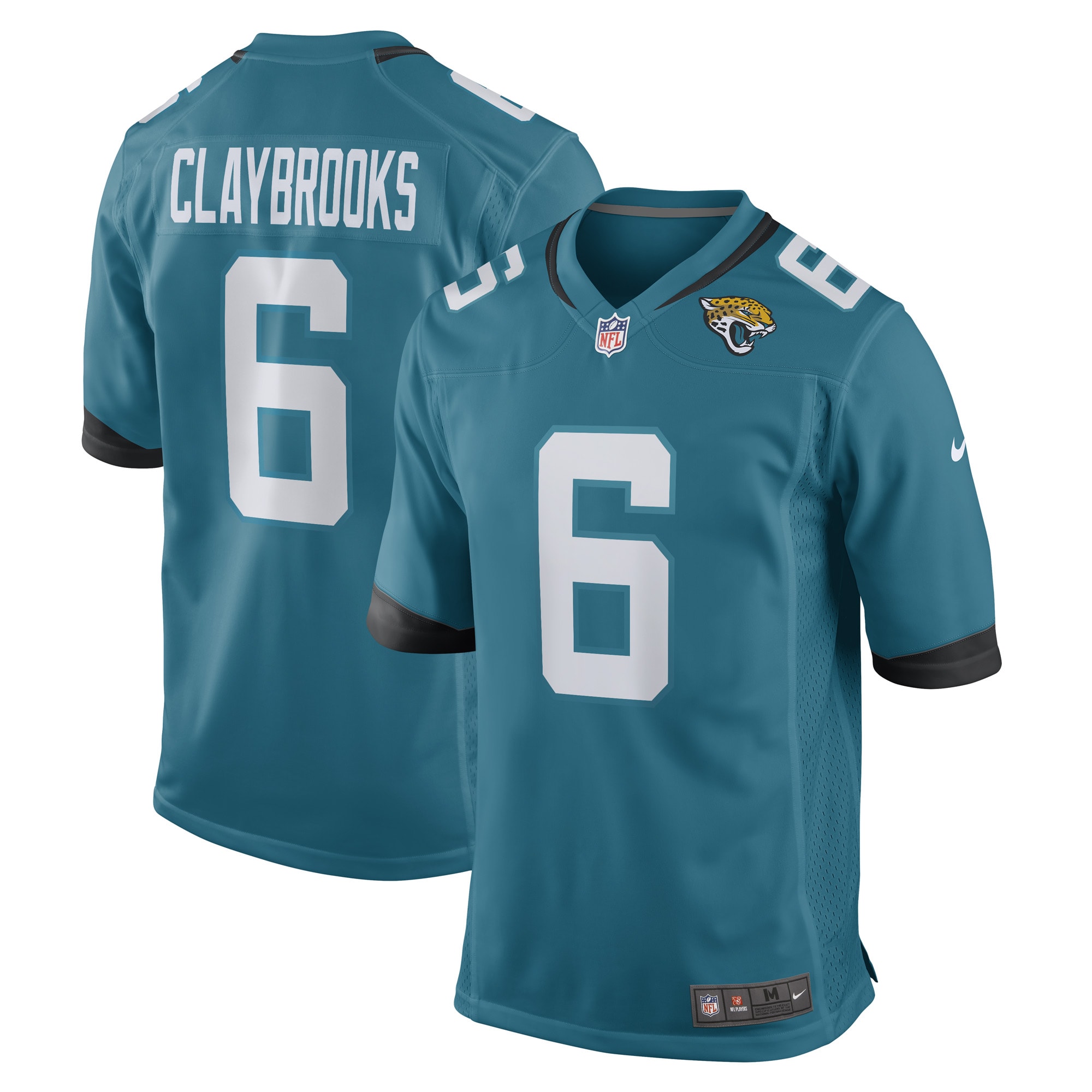 Men's Jacksonville Jaguars Chris Claybrooks Teal Game Player Jersey JS4490 nicesnker