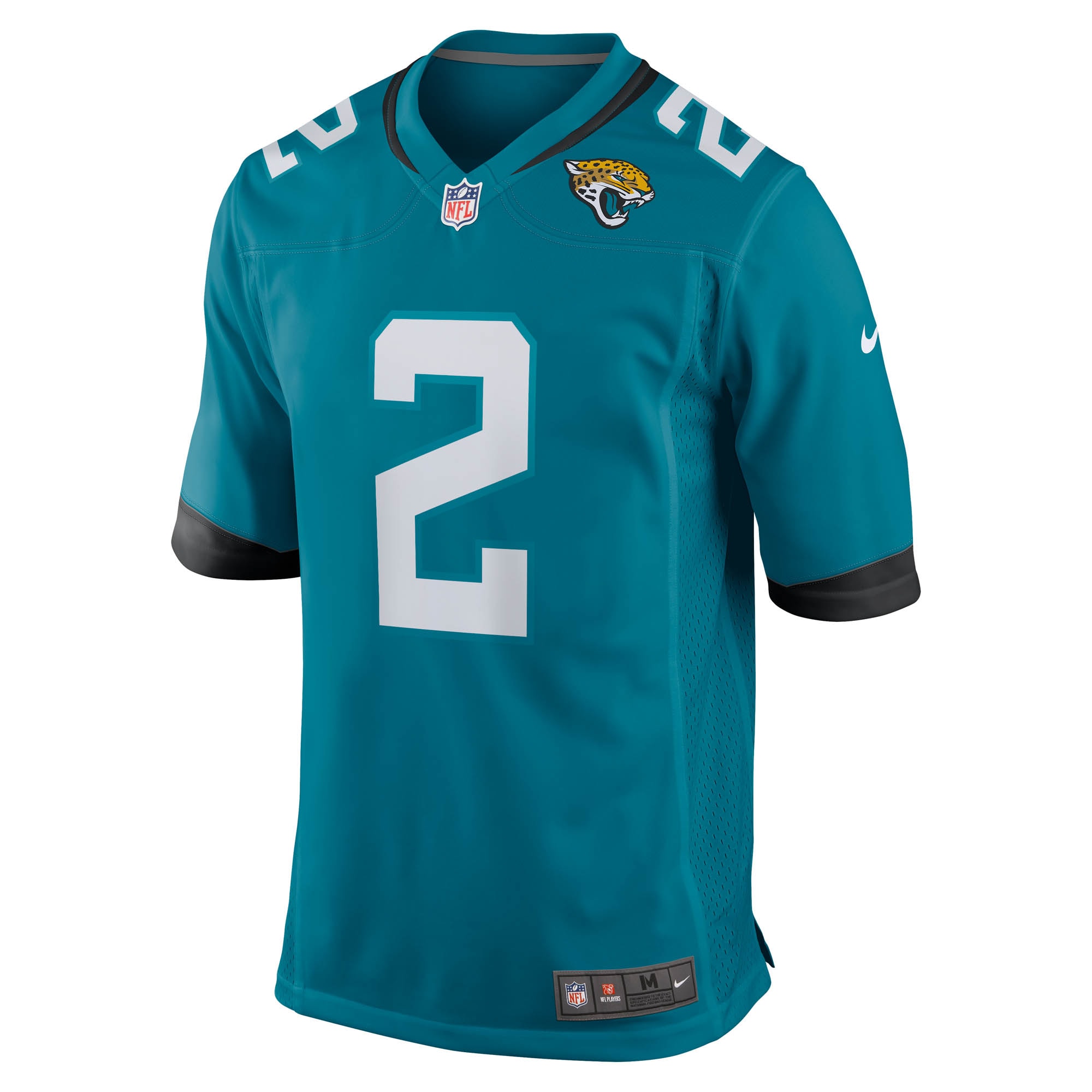 Alternative view of Men's Jacksonville Jaguars D'Ernest Johnson Teal Team Game Jersey JS7525 nicesnker