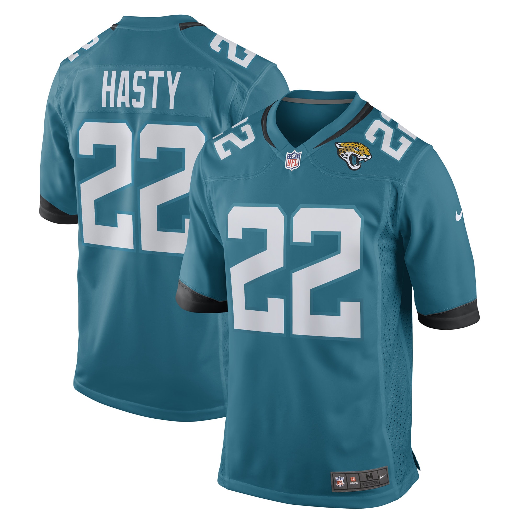 Men's Jacksonville Jaguars Jamycal Hasty Teal Game Player Jersey JS3448 nicesnker