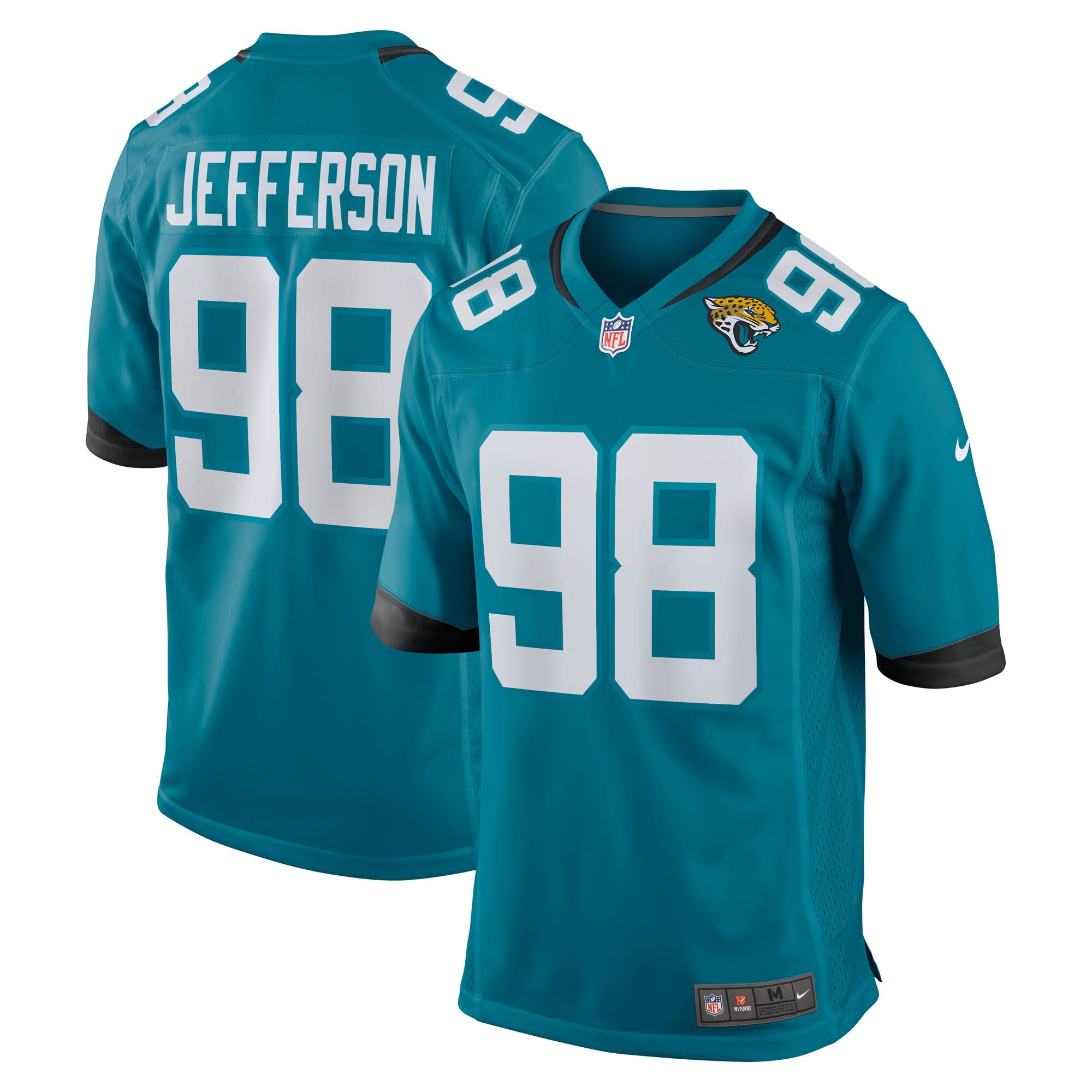 Men's Jacksonville Jaguars Jefferson Teal Team Game Jersey JS5285 nicesnker