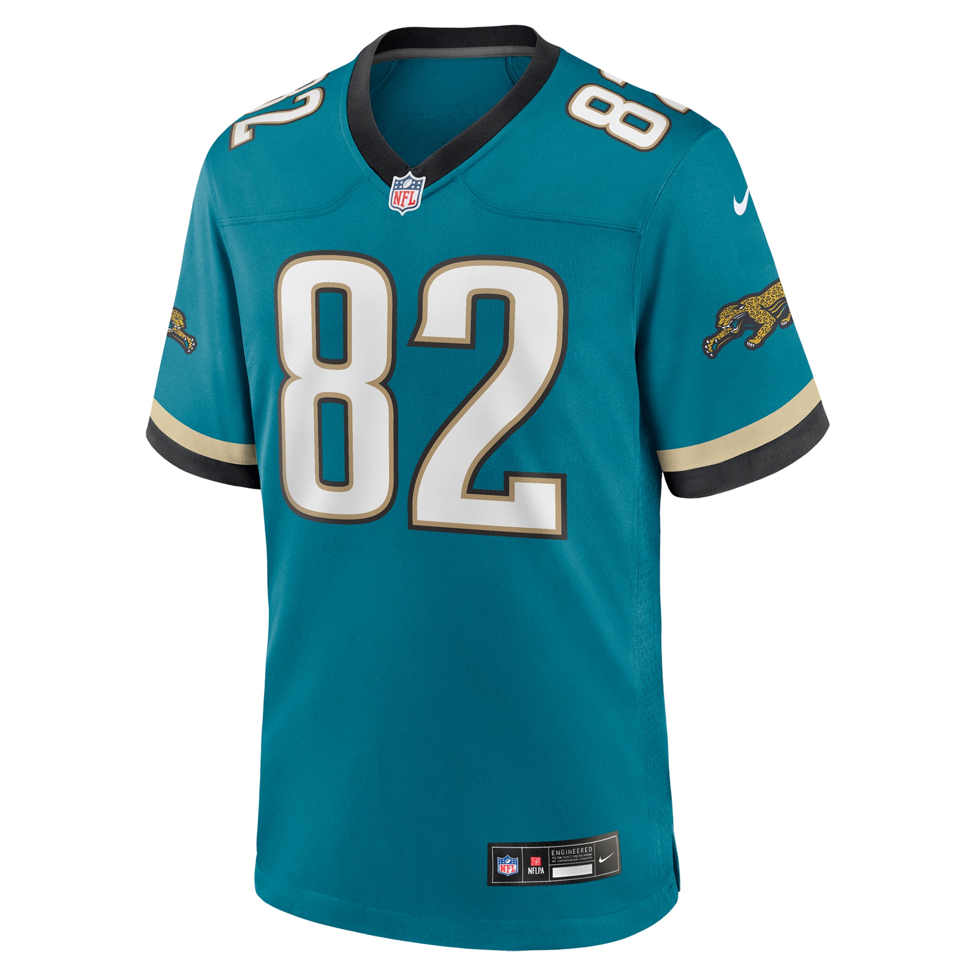Alternative view of Men's Jacksonville Jaguars Jimmy Smith Teal Prowler Throwback Retired Player Game Jersey JS9772 nicesnker