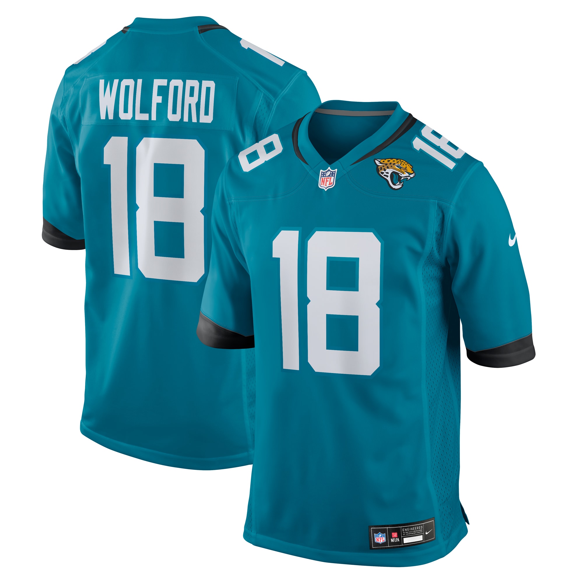 Men's Jacksonville Jaguars John Wolford Teal Team Game Jersey JS2508 nicesnker